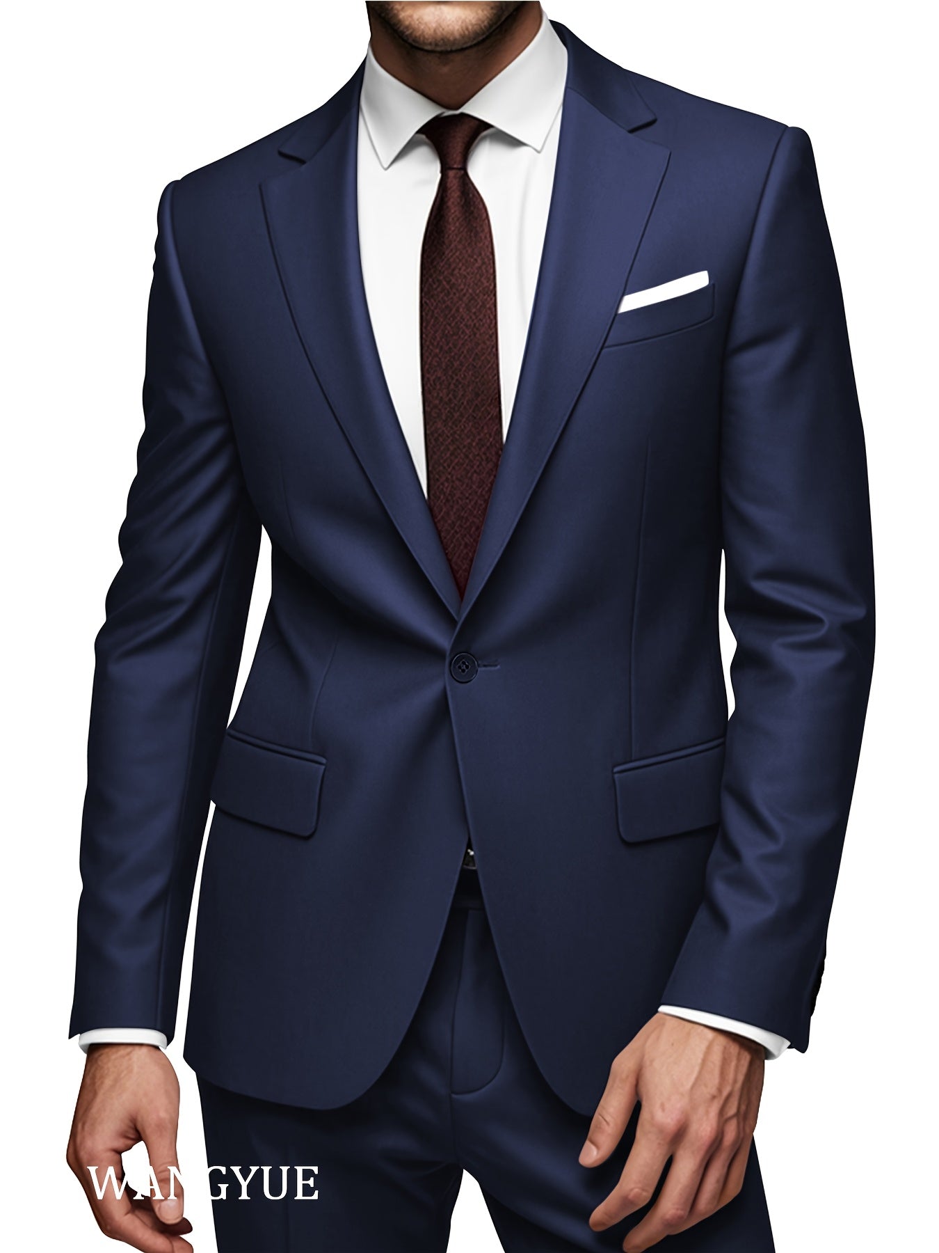 Men'S Classic Two-Piece Suit Set with a Single-Button Jacket And Pants, Suitable for Light Business, Weddings, Casual, And Formal Occasions.