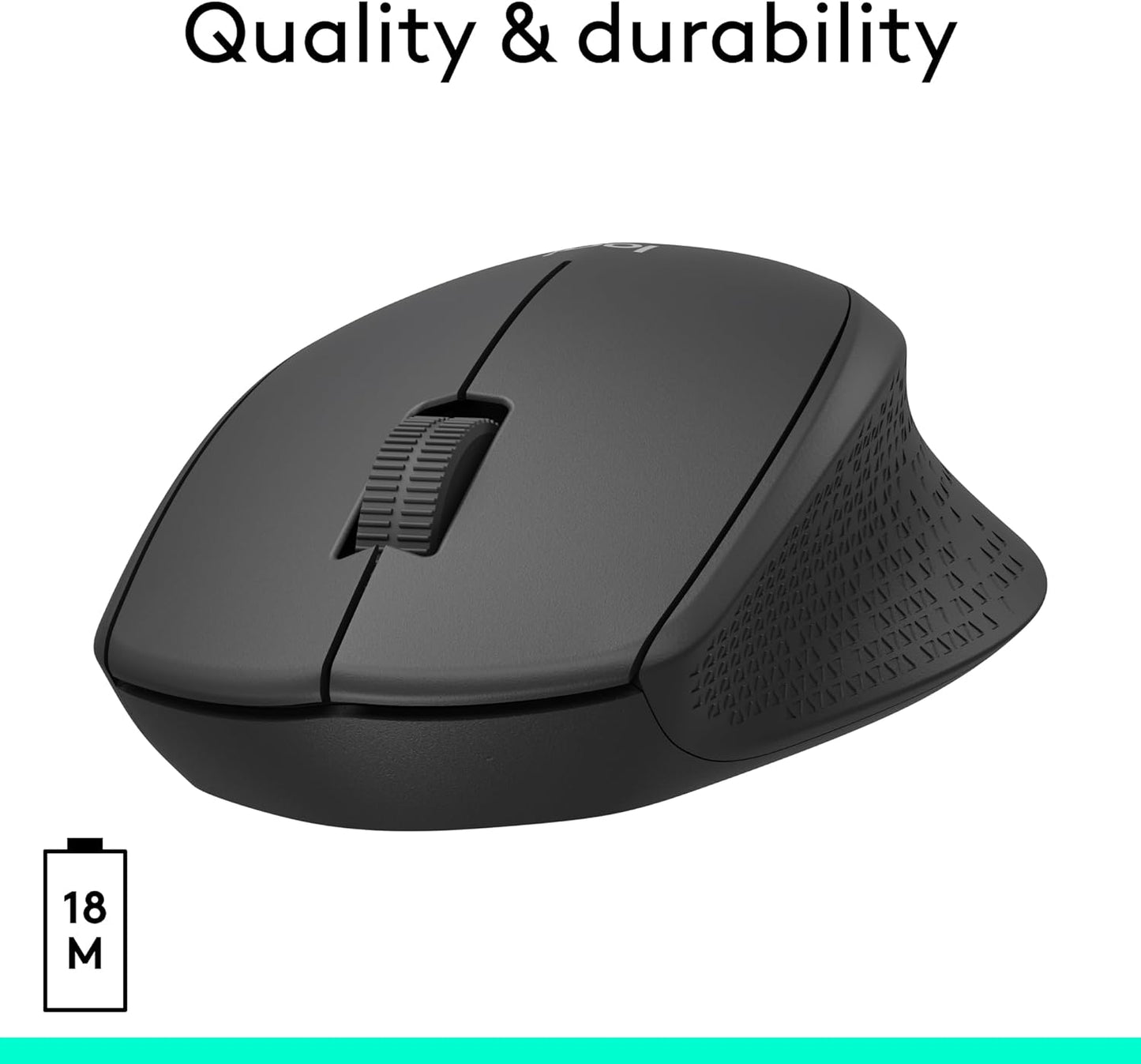 Logitech M330 SILENT Wireless Mouse, 2.4Ghz with USB Receiver, Optical Tracking, Quiet & Lightweight, Long Battery Life, for PC, Mac, Laptop, Chromebook - Black