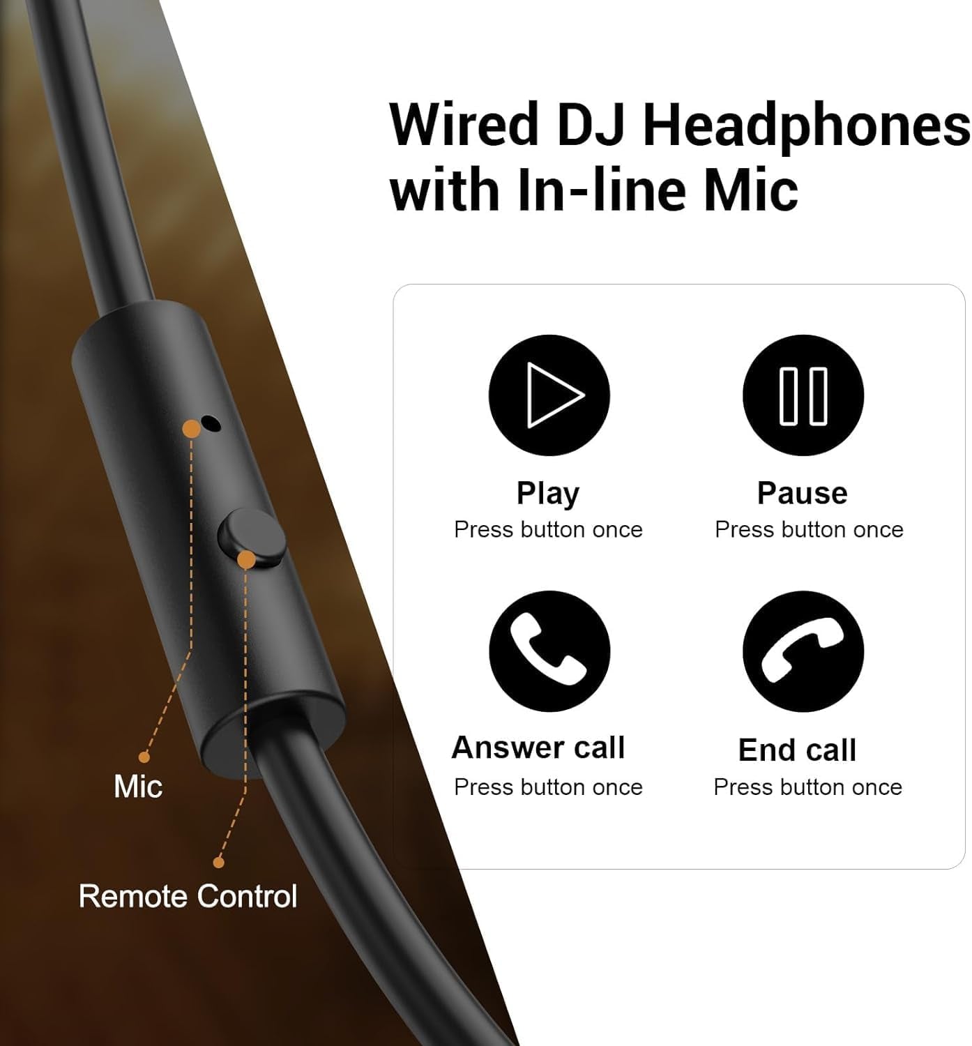 Oneodio Wired over Ear Headphones Hi-Res Studio Monitor & Mixing DJ Stereo Headsets with 50Mm Drivers and 1/4 to 3.5Mm Jack for AMP Computer Recording Podcast Keyboard Guitar Laptop - Black