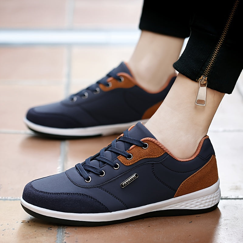 FAYWELLME Unisex Casual Sneakers, Breathable Low Top Lace-up Shoes, Solid Color All-Season Sports Running Shoes with MD Sole, Fabric Inner & Insole, Plain Toe