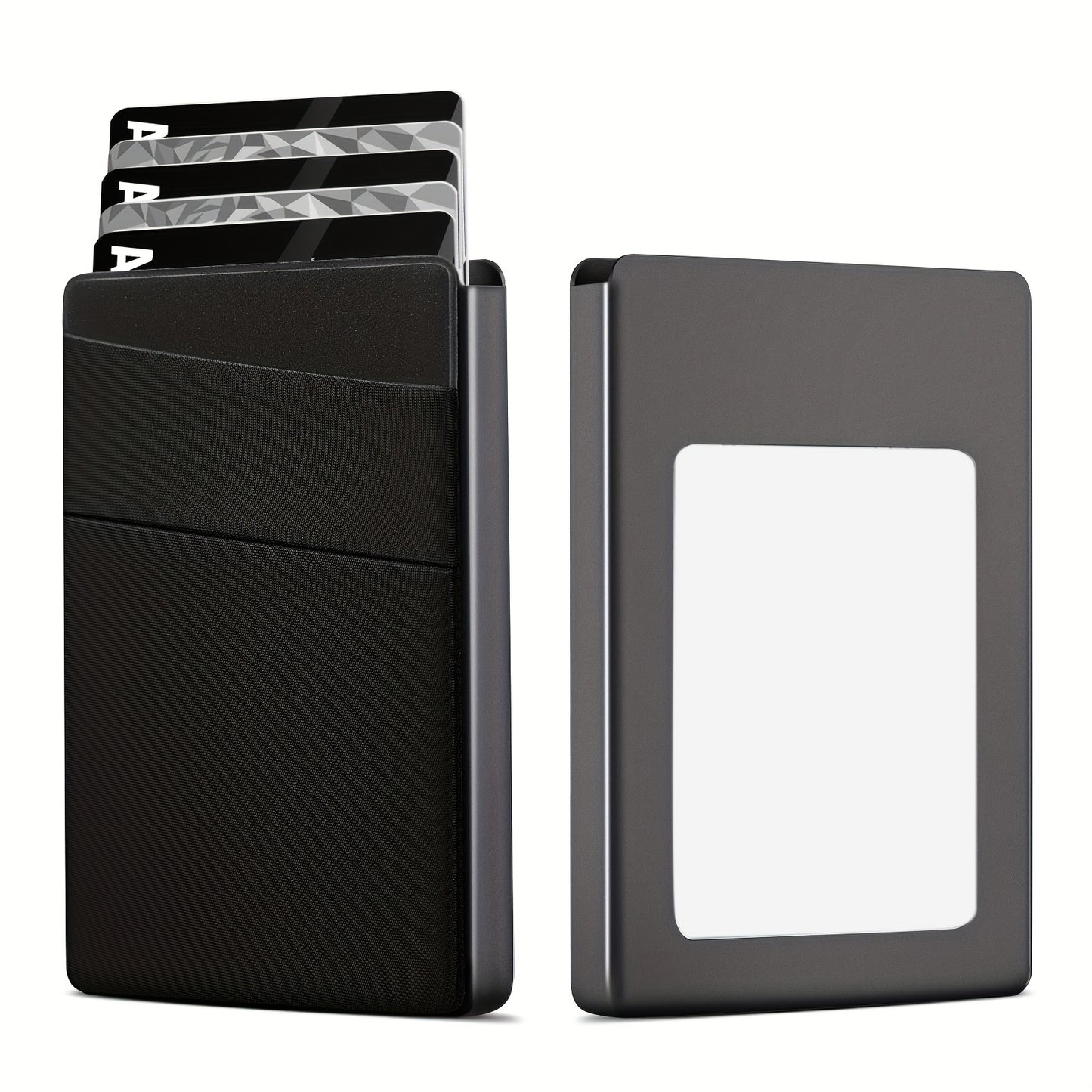 Simple RFID Blocking Aluminum Alloy Credit Card Holder with Money Bag for Men
