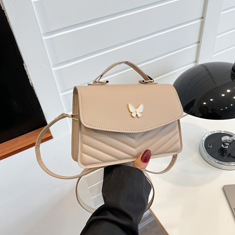 New Fashionable Minimalist Shoulder Bag Trendy Versatile Women'S Handbag Unique Crossbody Bag High-End Chic Tote Pure Diamond Solid Color Bag Fashionable Small Square Bag