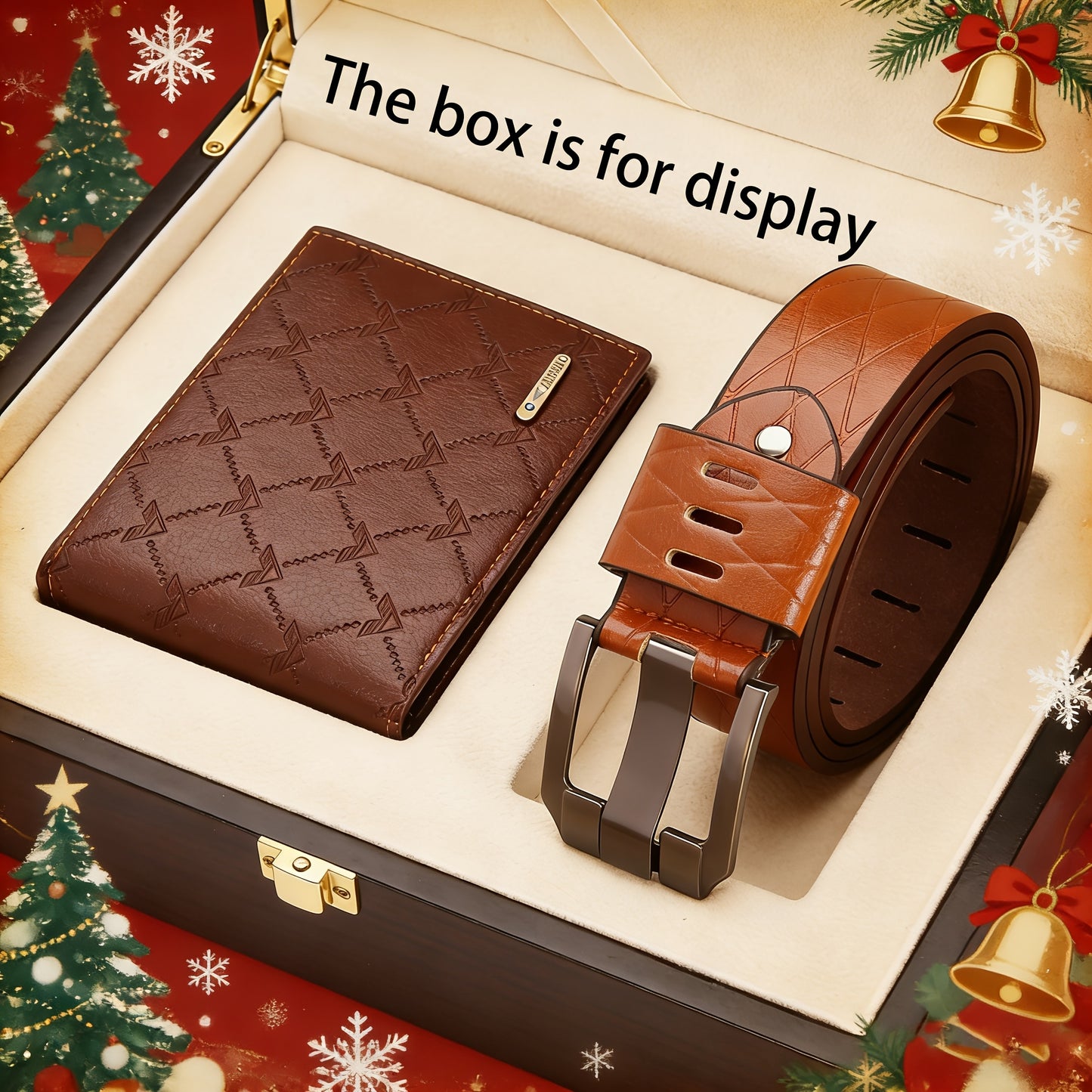 This Men's Belt and Wallet Set Features a Belt Crafted from Textured PU Leather with a Stainless Steel Buckle. Its Minimalist Design Suits Various Occasions, Combining Refined Texture with a Practical Shape. This Stylish and