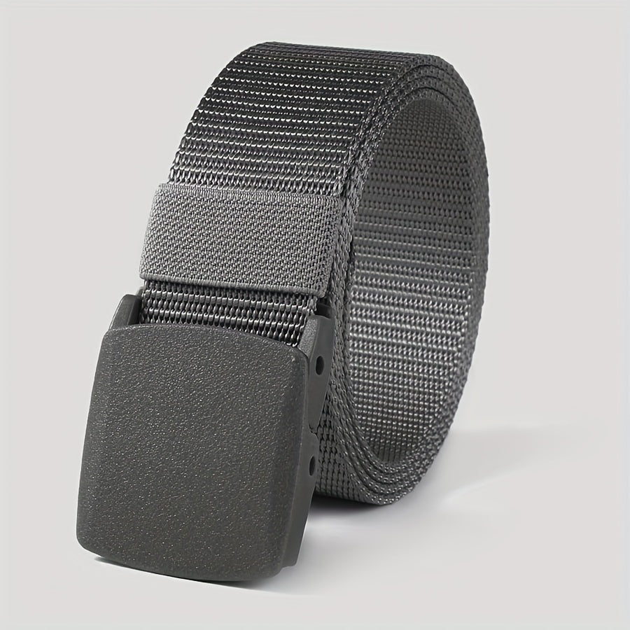 Nylon Belt with Smooth Buckle - Hypoallergenic, Casual Style for Men & Women, Perfect for Jeans & Outdoor Wear