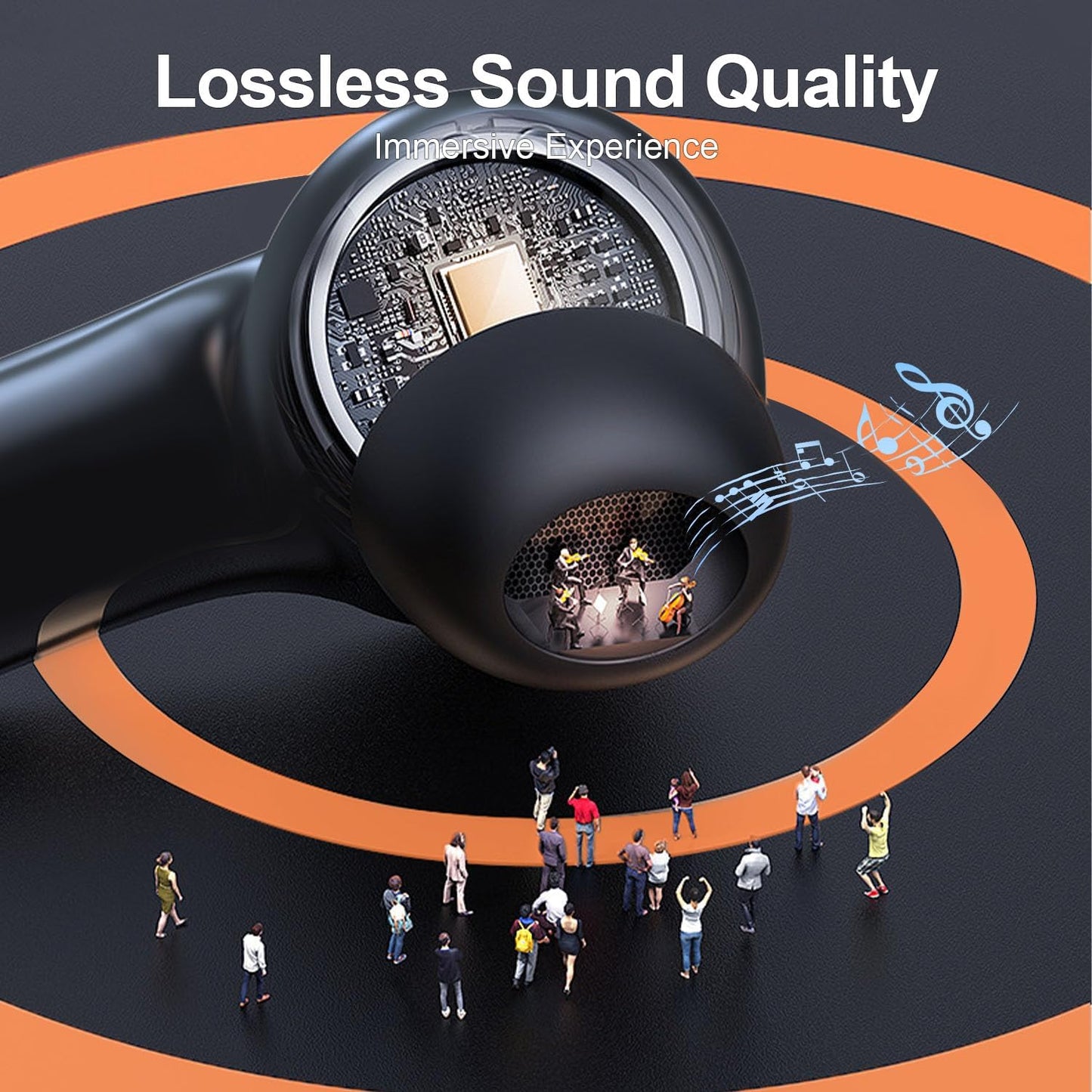 ZIUTY Wireless Earbuds, Ear Buds Bluetooth V5.3 Headphones 50H Playtime with LED Digital Display Charge Case, IPX5 Waterproof Earphones with Mic for Iphone Android Phone Computer Laptop - Star Gray