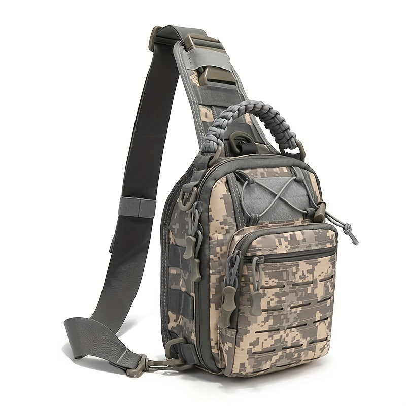 Versatile EDC Crossbody Bag - Lightweight, Multi-Pocket Travel Chest Pack with Zip Closure for Outdoor Adventures