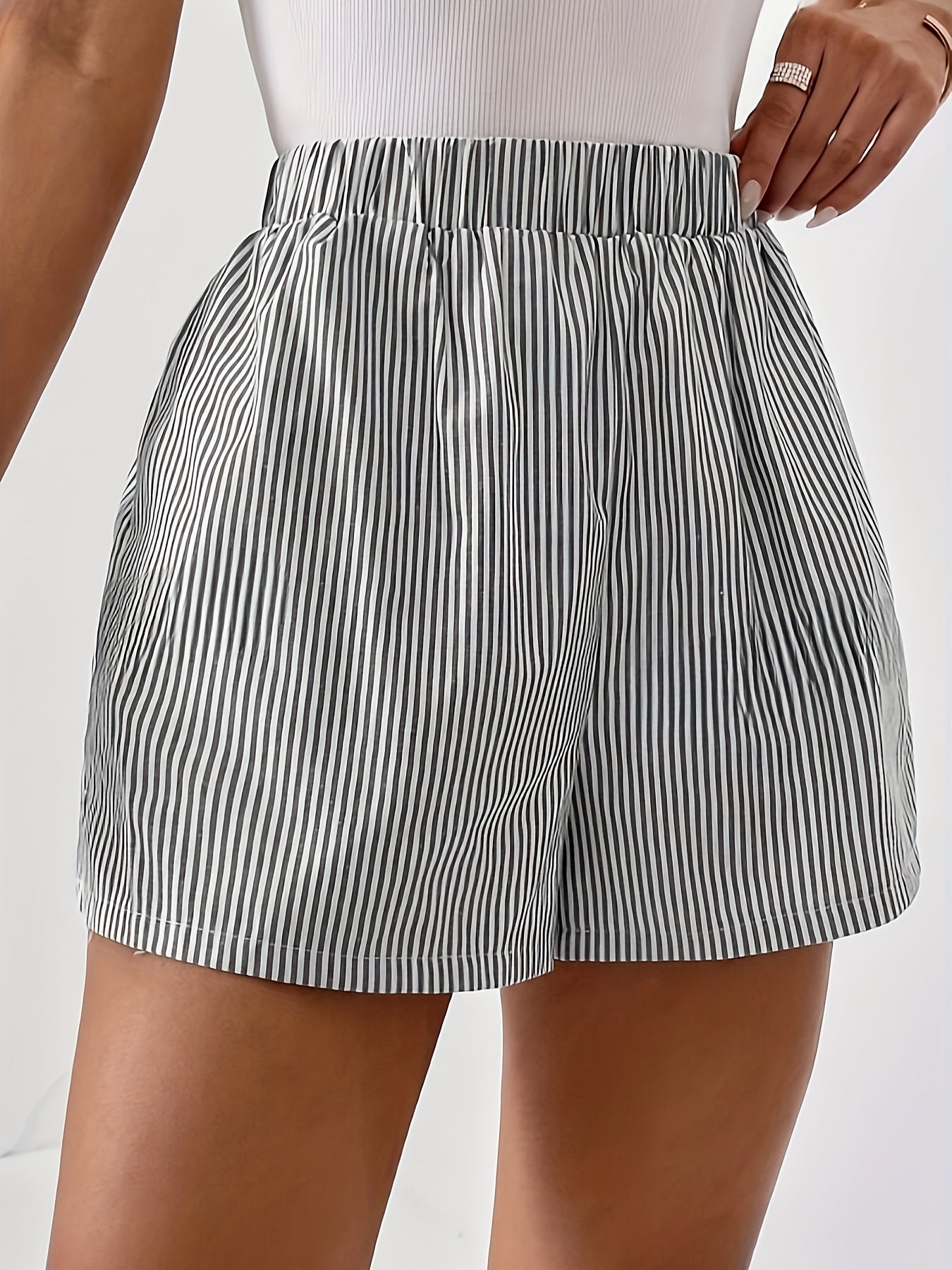 2024 Summer Casual Loose Striped Shorts