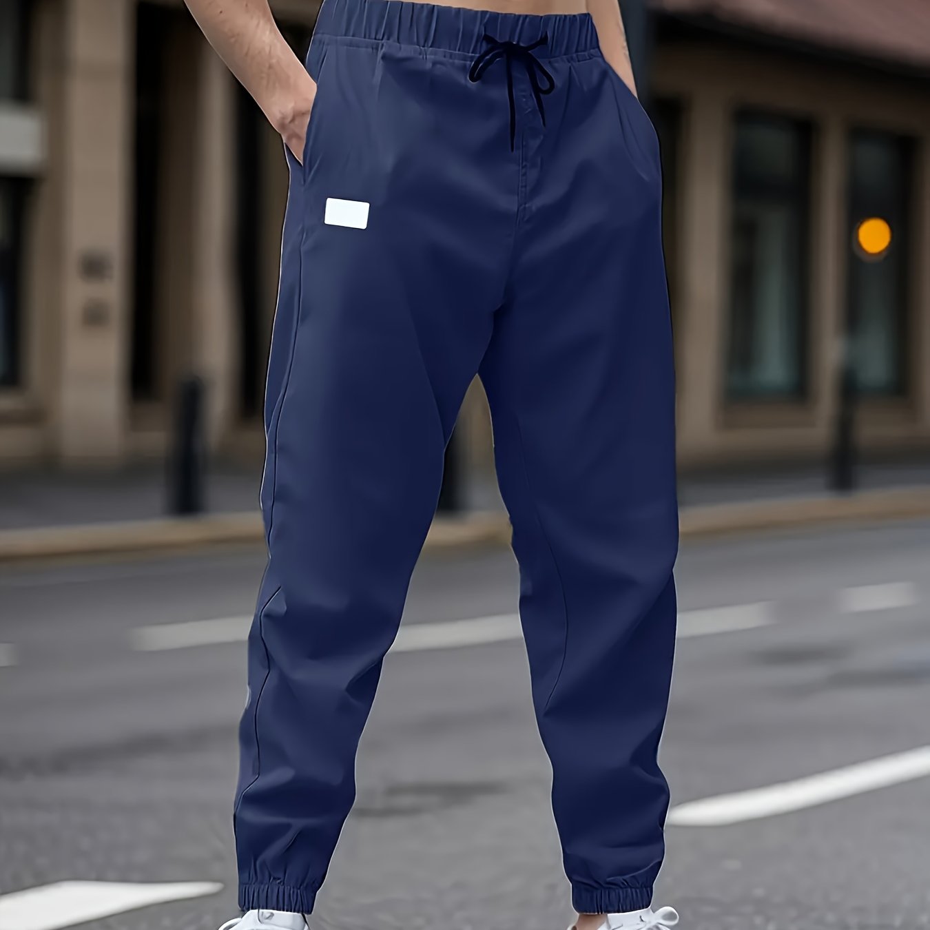 1pc Men'S Casual Cargo Pants, Solid Color Polyester Drawstring Waist, Non-Stretch Woven Fabric, Regular Fit, Polyester Lined, Perfect for Weekend Casual Wear