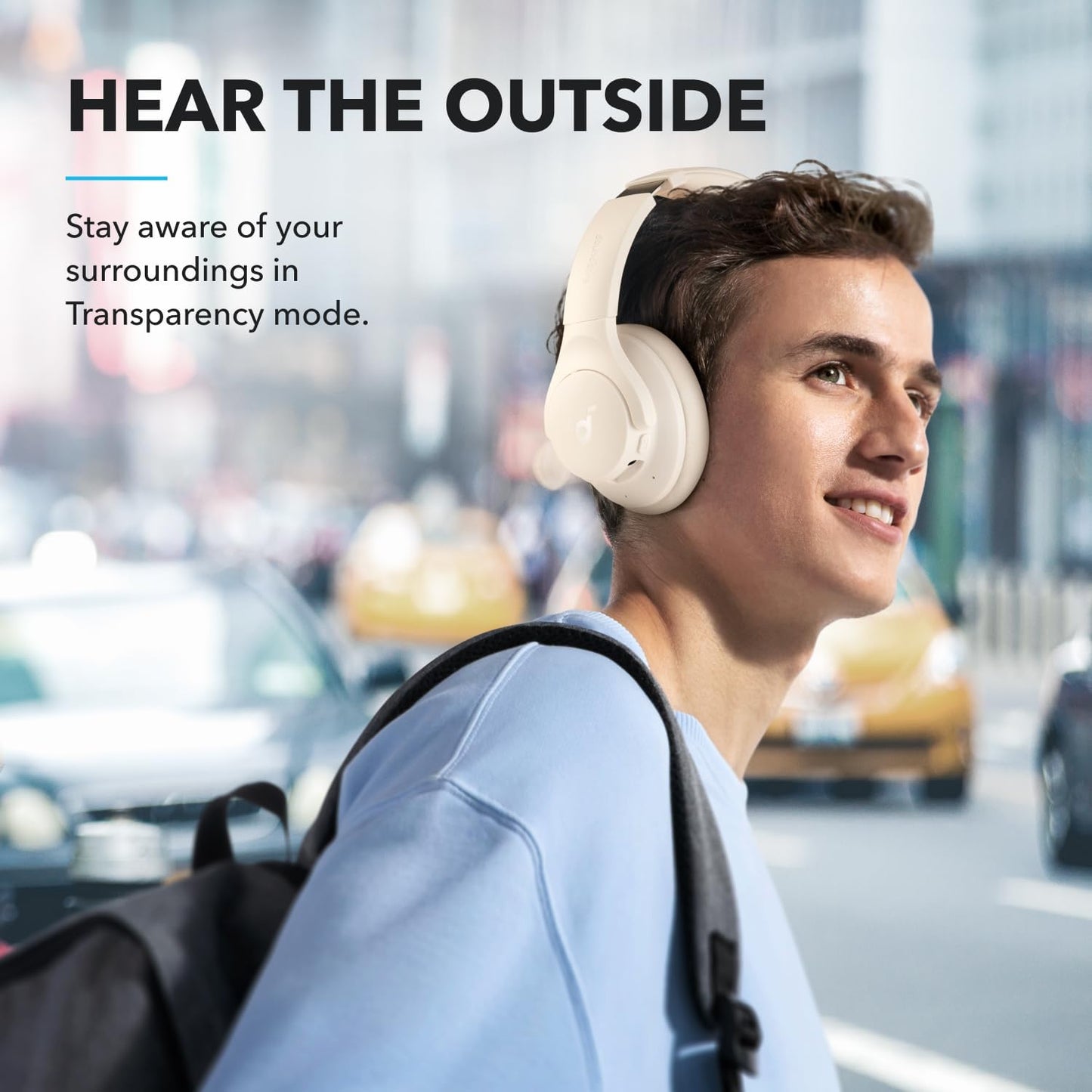 Soundcore by Anker Q20I Hybrid Active Noise Cancelling Headphones, Wireless Over-Ear Bluetooth, 40H Long ANC Playtime, Hi-Res Audio, Big Bass, Customize via an App, Transparency Mode (White)