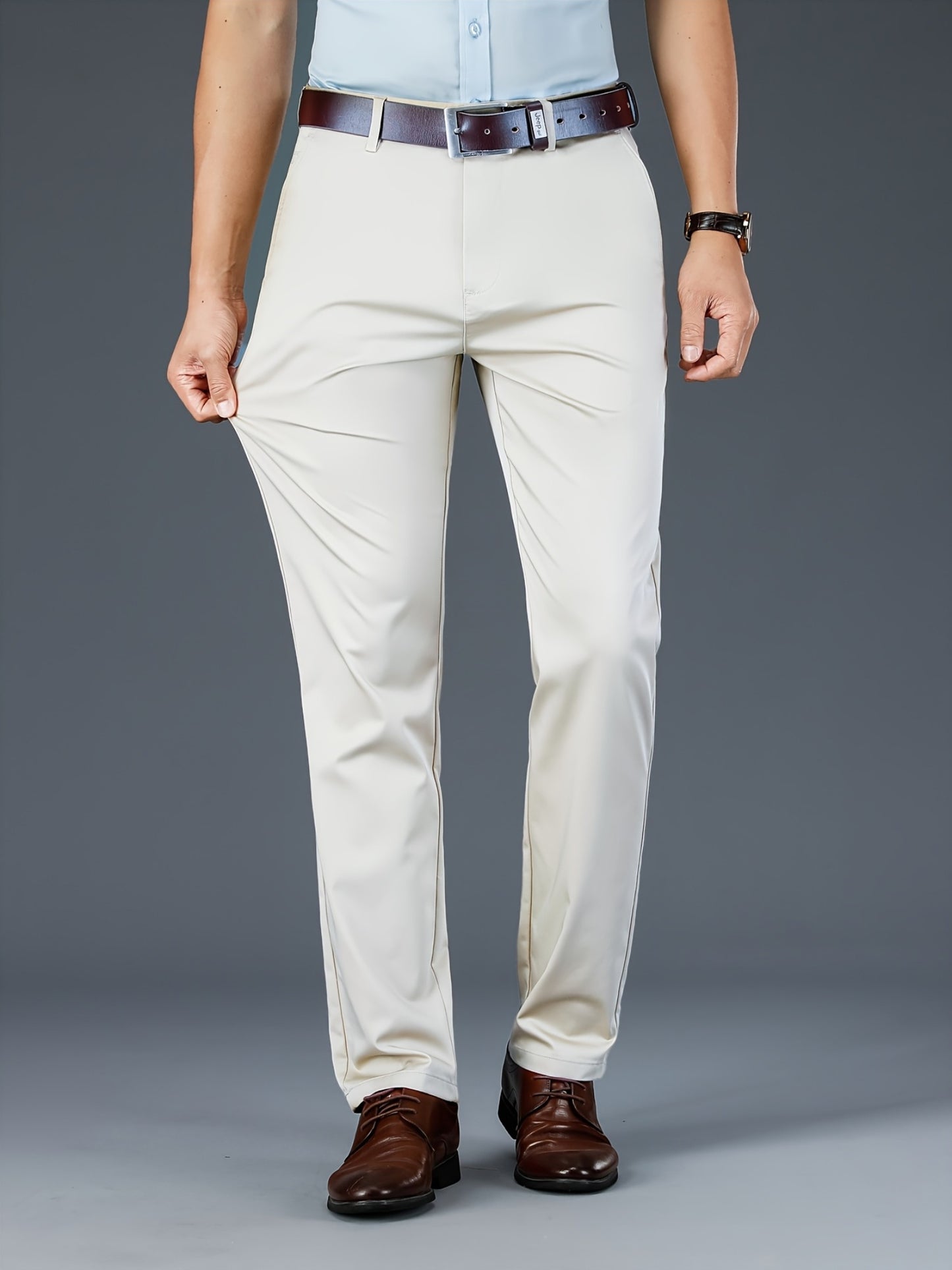 New Casual Formal Pants for Men in Four Seasons, Featuring a Business Style with Trendy Long Trousers. Fashionable And Versatile Men'S Elastic Dress Pants with a Comfortable Classic Design for Casual Wear.