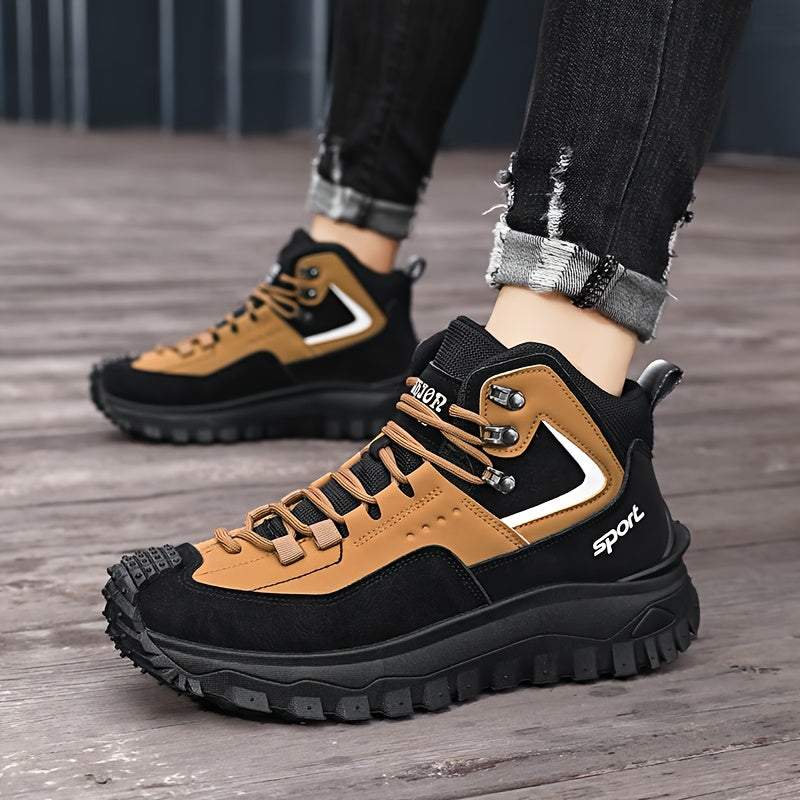 Men's Outdoor Hiking Boots - Breathable PU Upper, Thick Sole, Excellent Traction, Ideal for Mountain Climbing and Trekking | Military Boots | Camping Gear