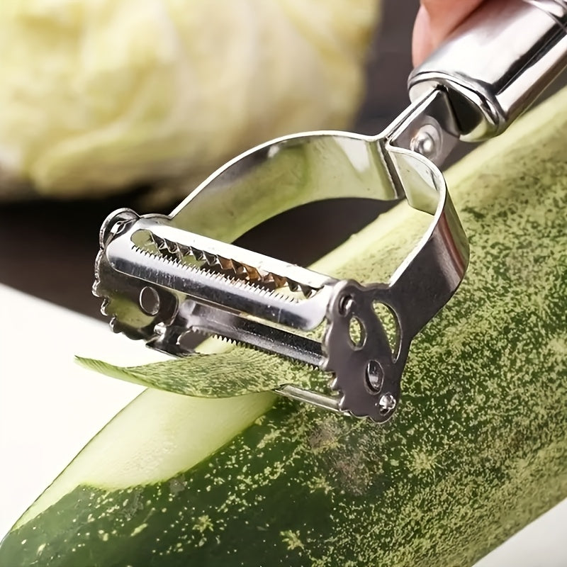 A Multifunctional Stainless Steel Peeler for Fruits And Vegetables - a Manual Slicer, Grater, And Chopper Kitchen Tool, Suitable for Home, RV Cooking, And College Dorms.