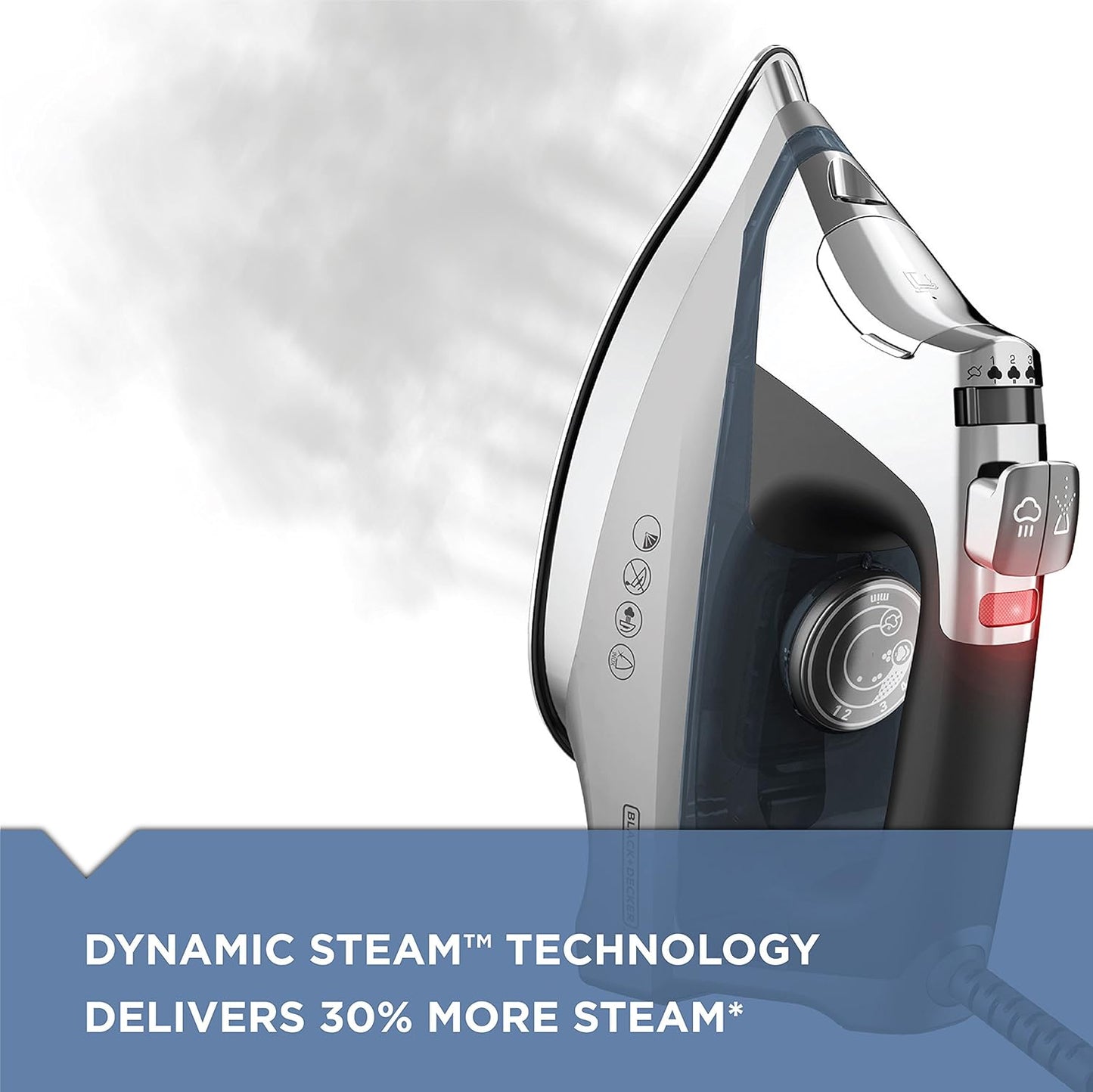 BLACK+DECKER Allure Professional Steam Iron, 30% More Steam, Precision Tip, Stainless Steel Soleplate, Vertical Steam Function