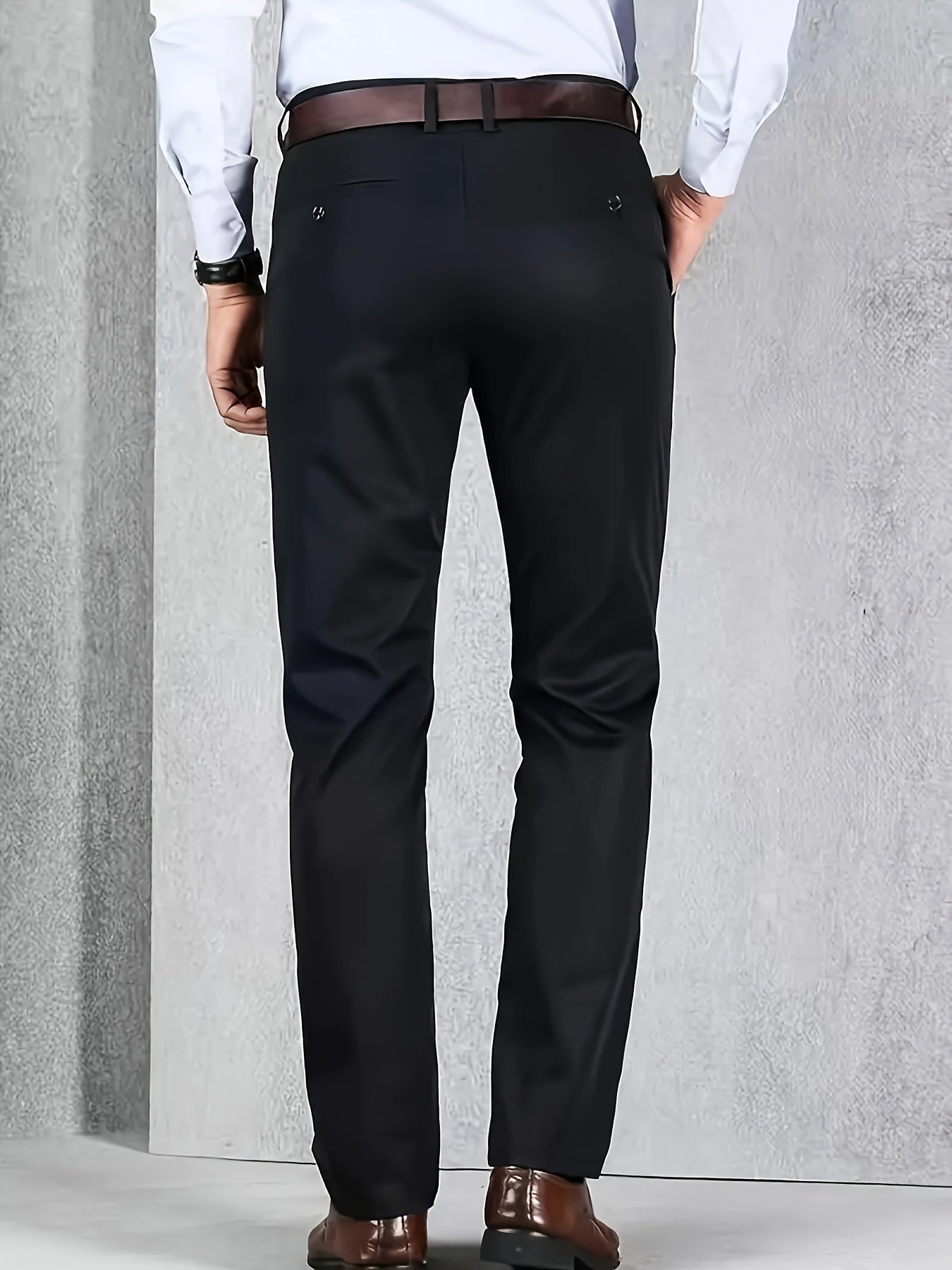 New Casual Formal Pants for Men in Four Seasons, Featuring a Business Style with Trendy Long Trousers. Fashionable And Versatile Men'S Elastic Dress Pants with a Comfortable Classic Design for Casual Wear.