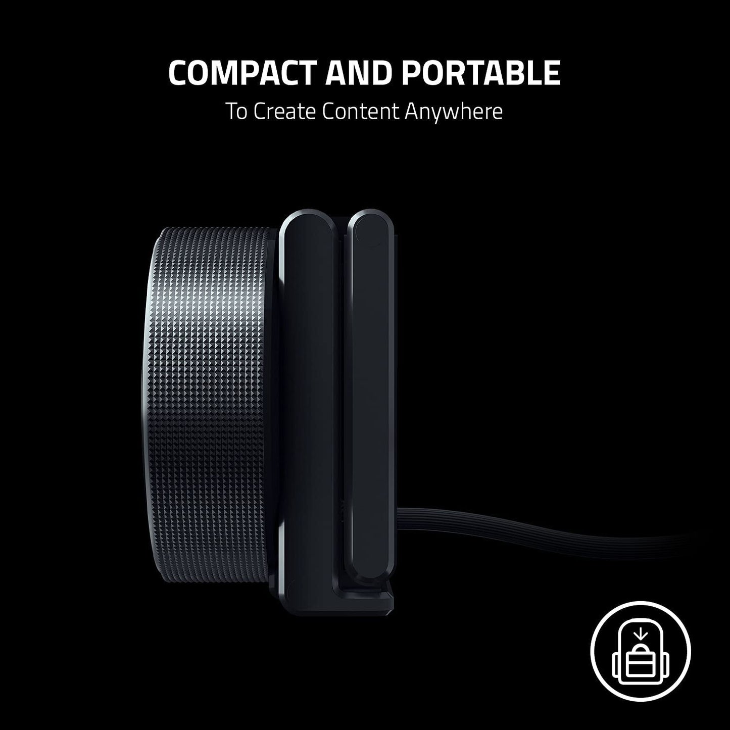 Razer Kiyo X - Full HD Streaming Webcam (1080P 30 FPS or 720P 60 FPS, Auto Focus, Plug & Play, Fully Customisable Settings, Flexible Mounting, Compact & Portable) Black