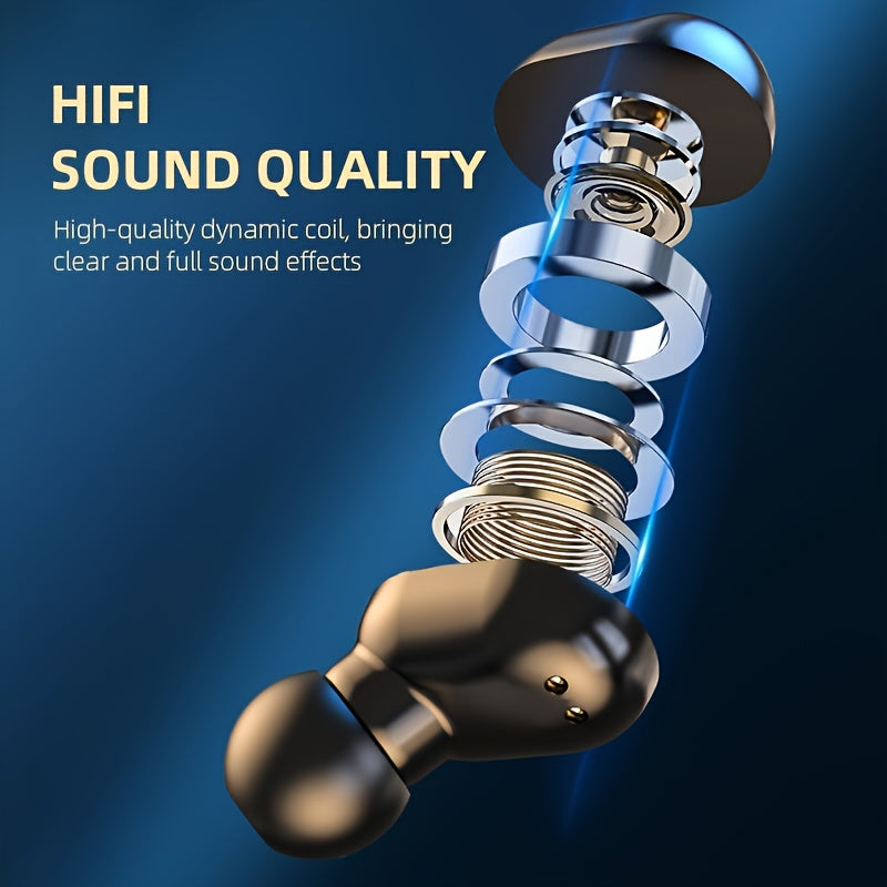 Button-controlled wireless in-ear headphones with LED power display, long battery life and low latency, suitable for daily use, commuting, sports, etc., compatible with multiple devices, first choice for personal use or gift