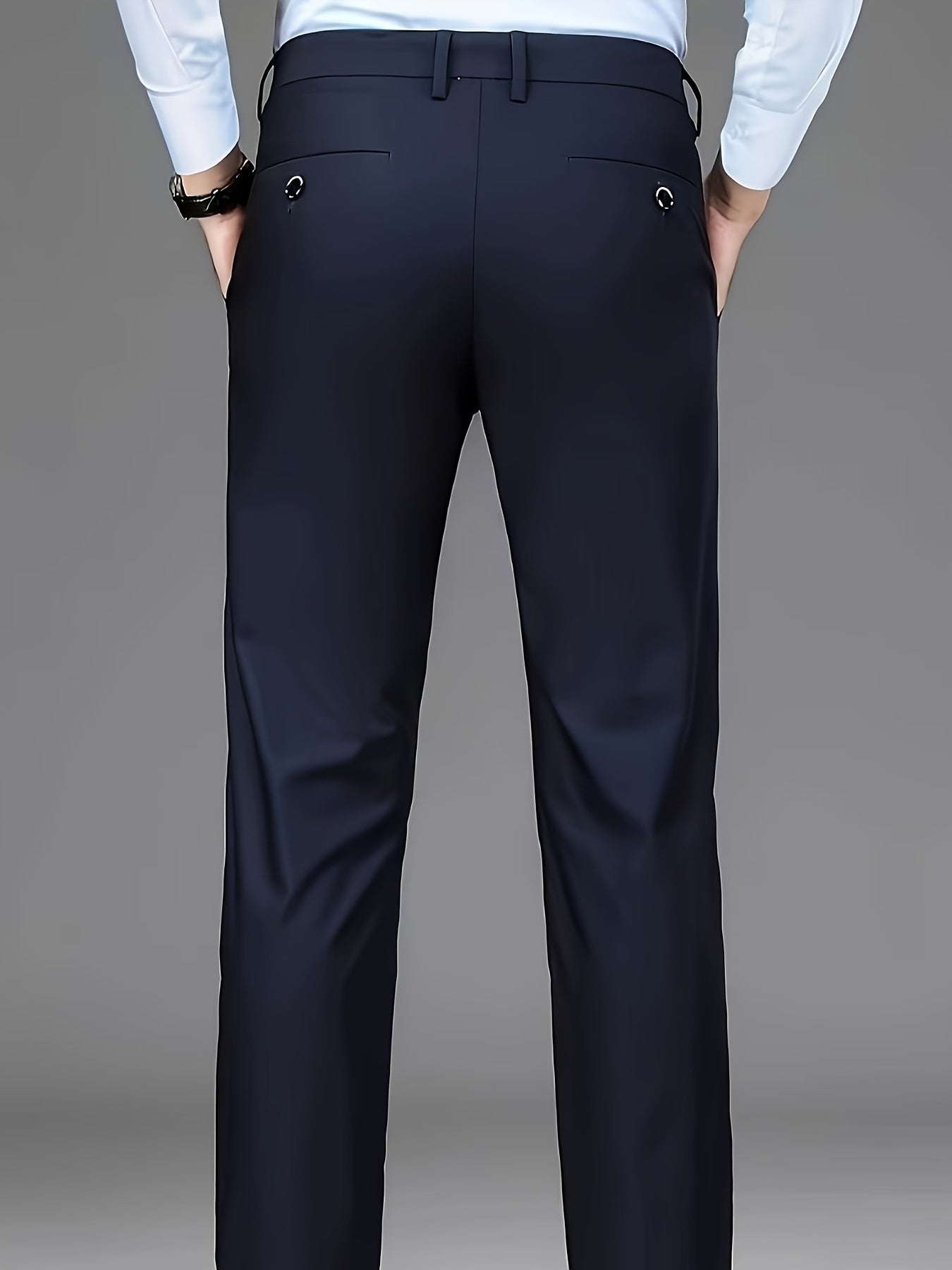 Men's straight-leg suit pants, which can be used as professional formal wear or thick casual pants for autumn and winter.