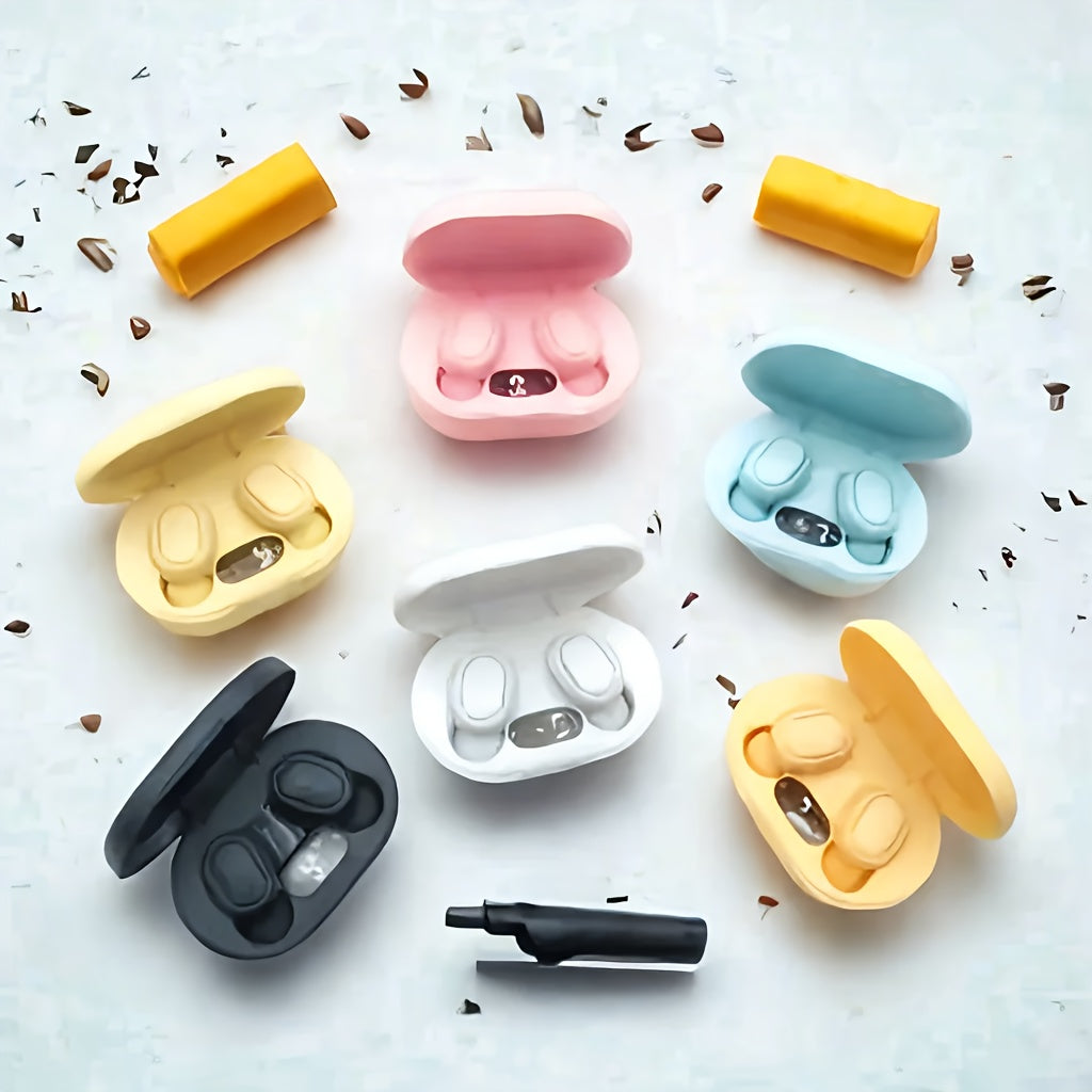 Button-controlled wireless in-ear headphones with LED power display, long battery life and low latency, suitable for daily use, commuting, sports, etc., compatible with multiple devices, first choice for personal use or gift
