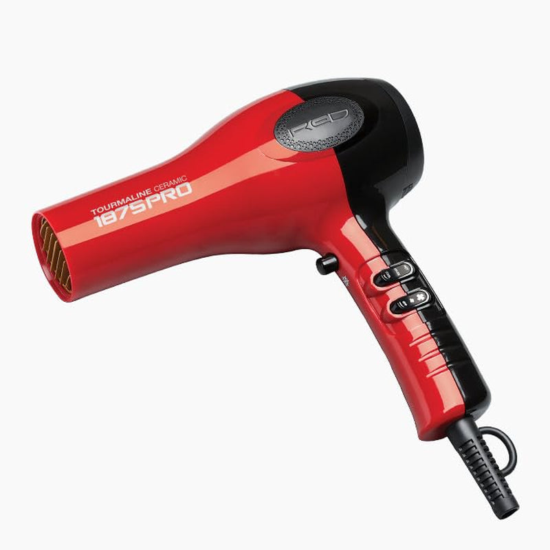KISS 1875 Watt Pro Tourmaline Ceramic Hair Dryer, 3 Heat Settings, 2 Speed Slide Switch, Cool Shot Button, 2 Detangler Combs, 1 Concentrator, 1 Diffuser, Removable Filter Cap & 4 Sectioning Clips