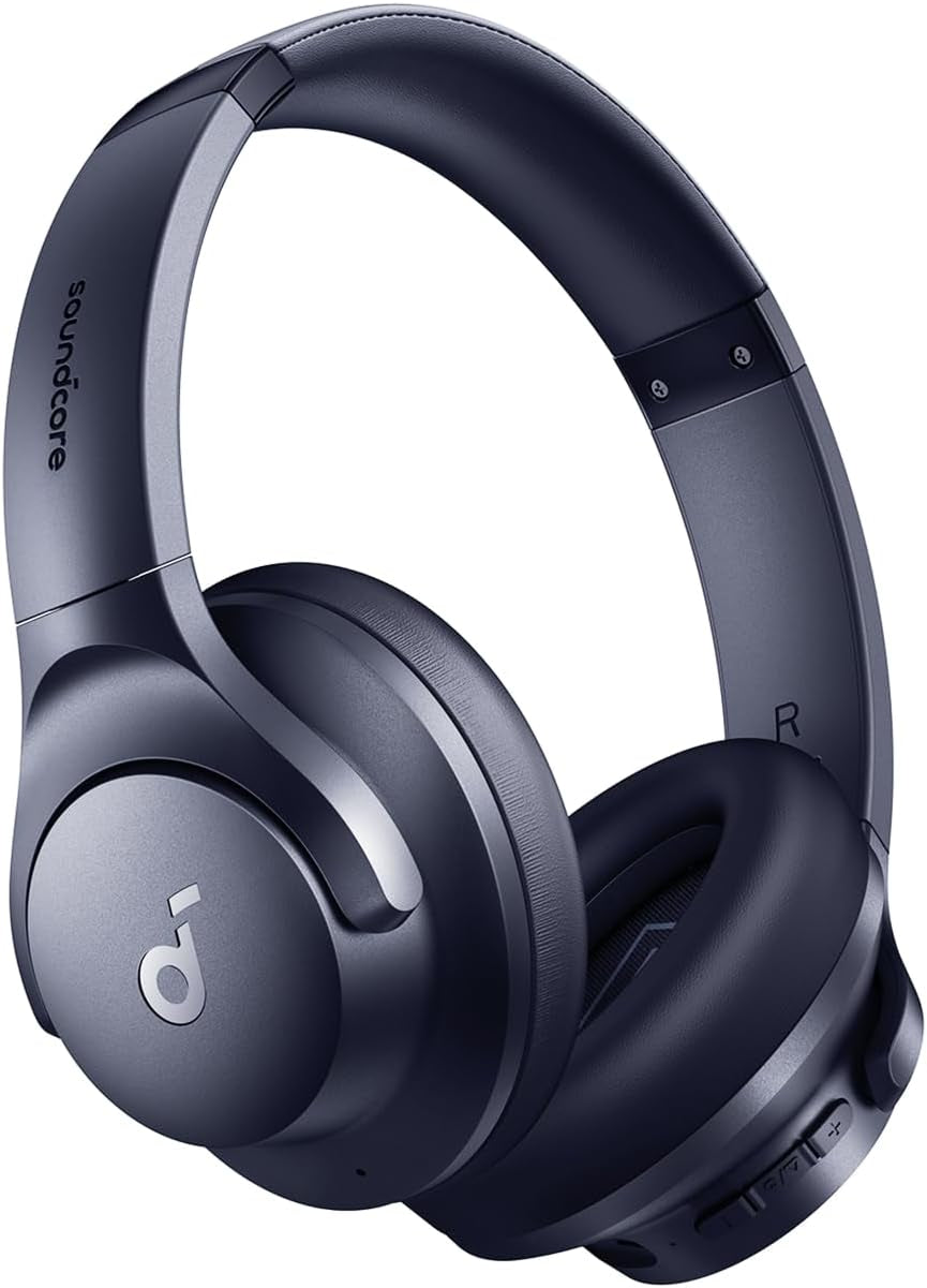 Soundcore by Anker Q20I Hybrid Active Noise Cancelling Headphones, Wireless Over-Ear Bluetooth, 40H Long ANC Playtime, Hi-Res Audio, Big Bass, Customize via an App, Transparency Mode (White)