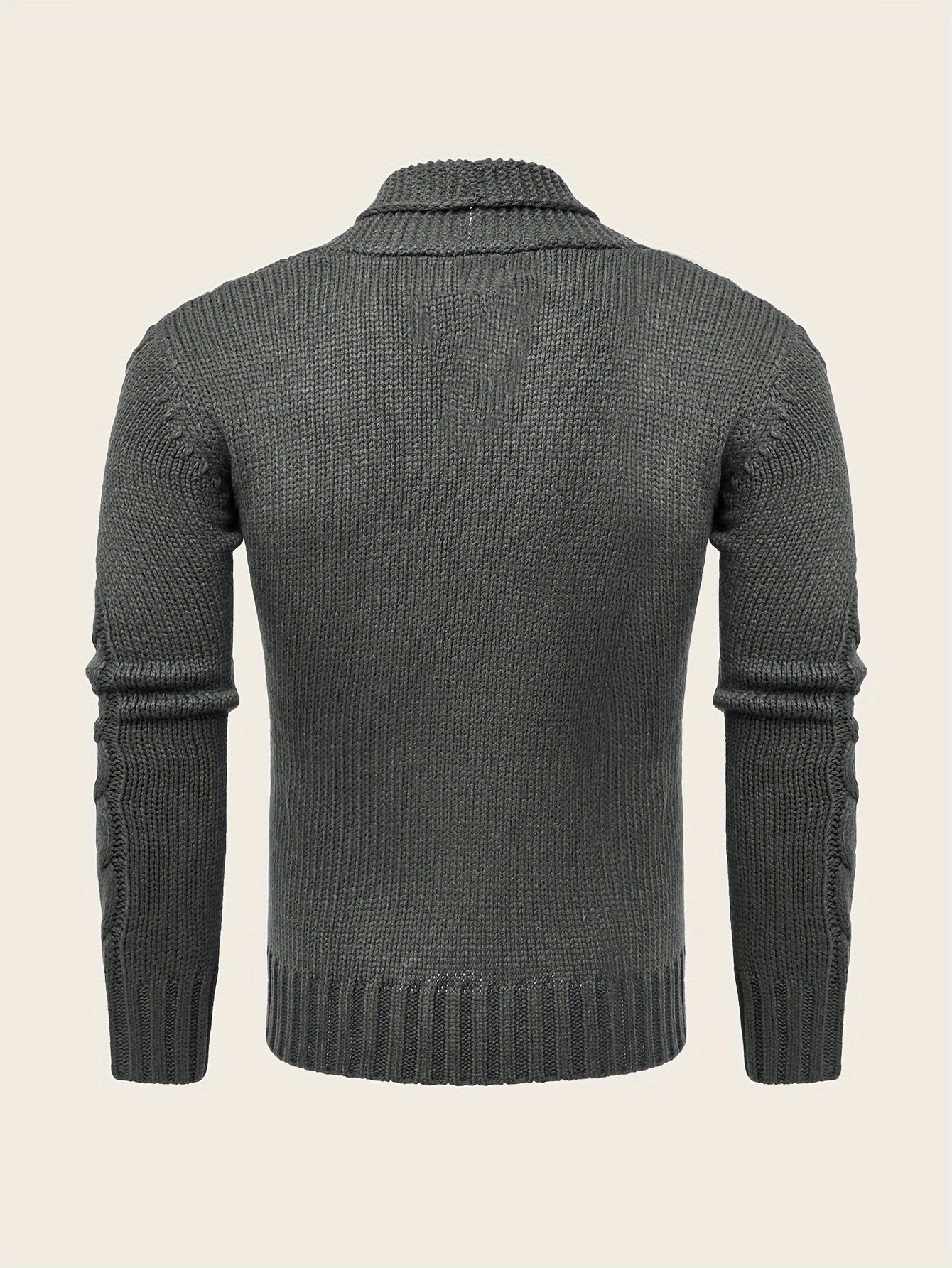 Men's Casual Knit Cardigan | Olive Green Acrylic Sweater | V-Neck with Button Closure | Textured Cable Knit Design | Machine Washable | Ideal for Autumn/Winter, Knit Sweater