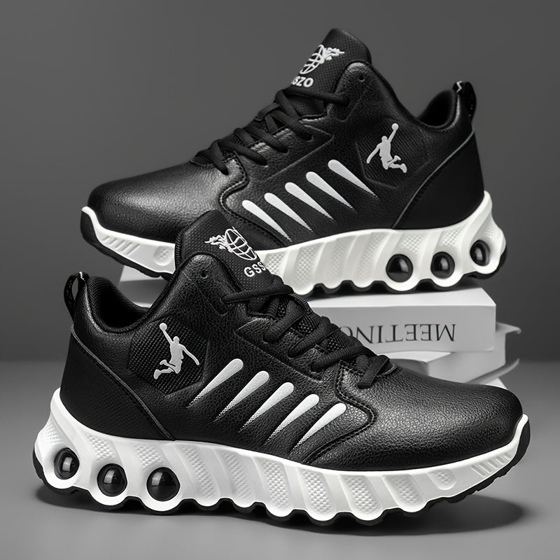Men's Cushioned Non-Slip Casual Sneakers with Lace-Up