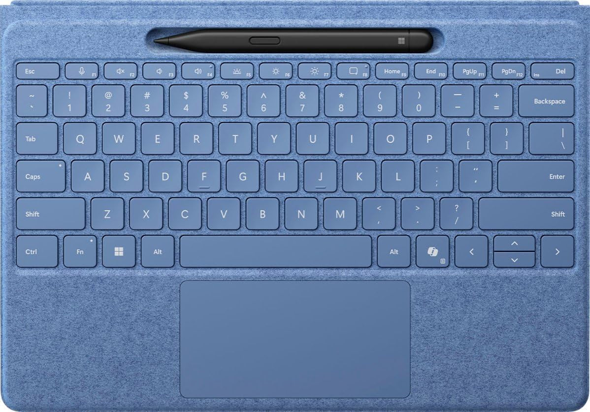 Microsoft Surface Pro Keyboard with Slim Pen 2 Bundle for Pro Copilot+ (11Th Edition), Pro 9 and Pro 8, Alcantara Material, Black