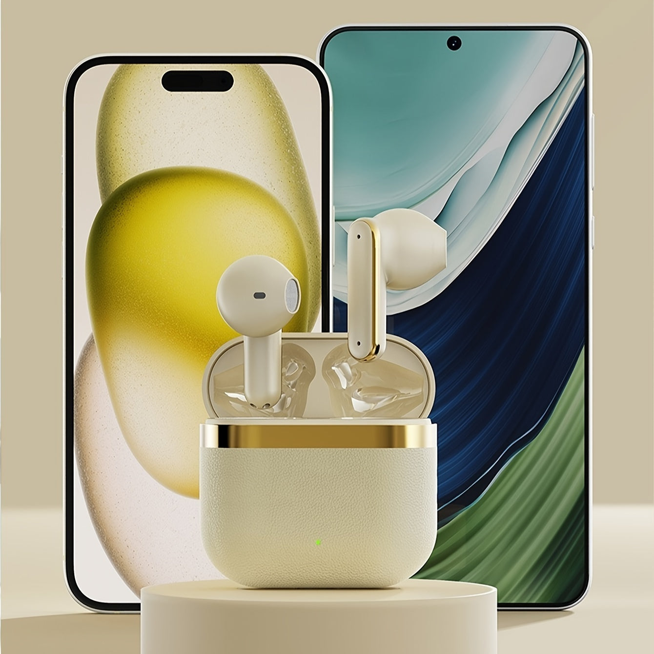 NEW SENYANG True Wireless Semi-In-Ear Headphones - 9D HIFI Stereo HD Calling, Rechargeable Lithium Battery, Touch Control, Condenser Microphone, Compatible with Android & iPhone, No Noise Control, Semi-Open Back Earcup Design