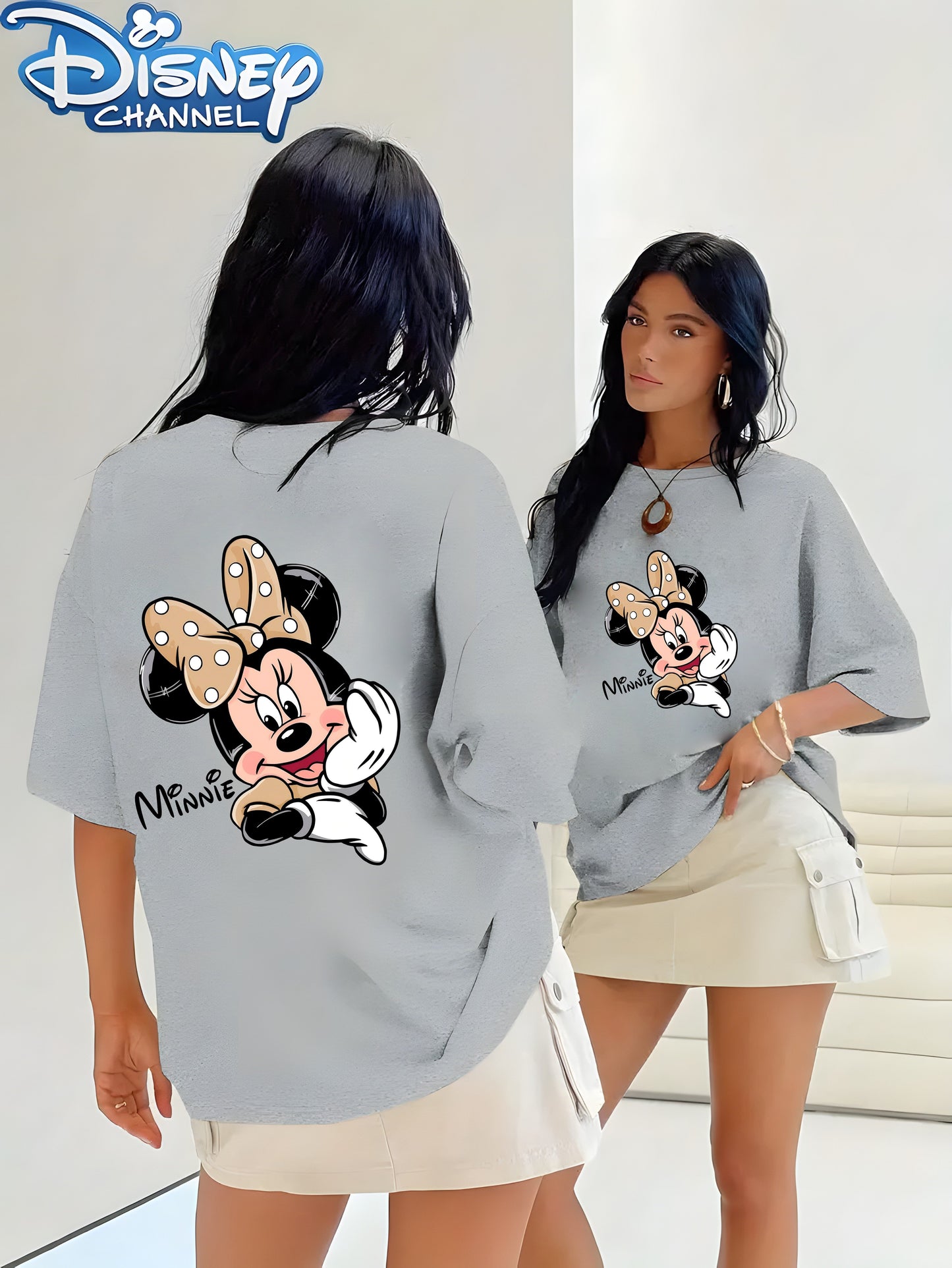 Disney Women's Minnie Mouse Graphic T-Shirt - Red Casual Short Sleeve Summer Top with Polka Dot Bow Design, Lightweight Machine-Washable Tee for Disney Fans, Perfect Gift, Disney Shirt, Playful Design, Comfortable Fit