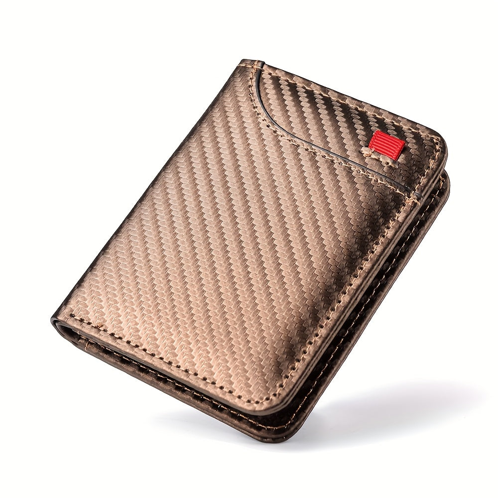1pc Men'S Vintage Faux Leather Credit Card Wallet, Slim and Soft Design, Multiple Card Slots, Business Style Driver'S License Card Holder, Travel Zero Wallet