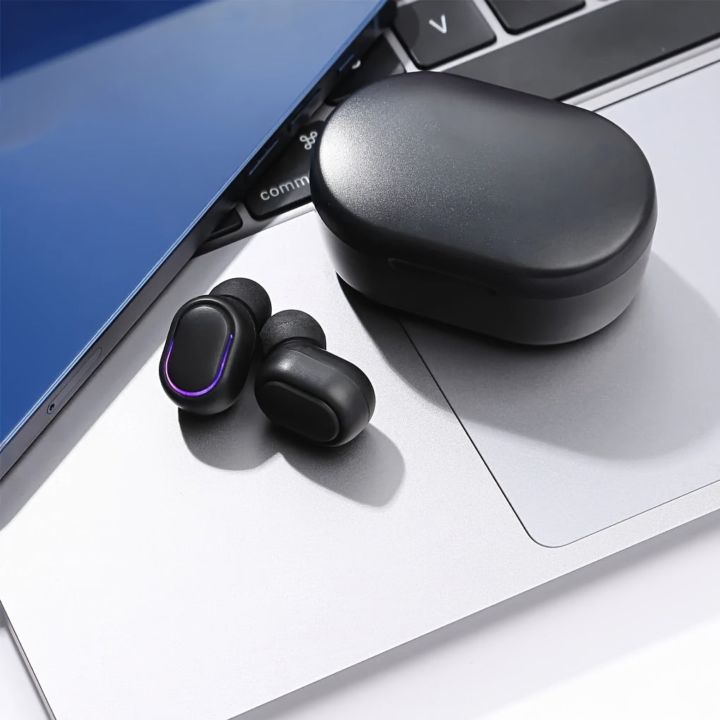 Button-controlled wireless in-ear headphones with LED power display, long battery life and low latency, suitable for daily use, commuting, sports, etc., compatible with multiple devices, first choice for personal use or gift