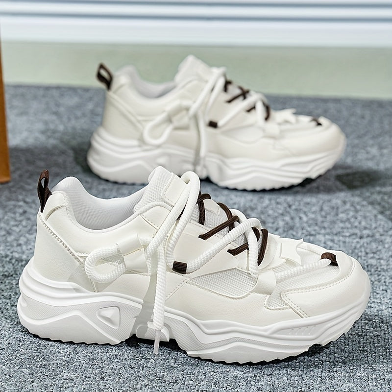 Տղամարդկանց շնչող սպորտային կոշիկներ սպիտակ գույնով՝ առօրյա, սպորտային, կապած, վազքի կոշիկներ EVA ներբանով