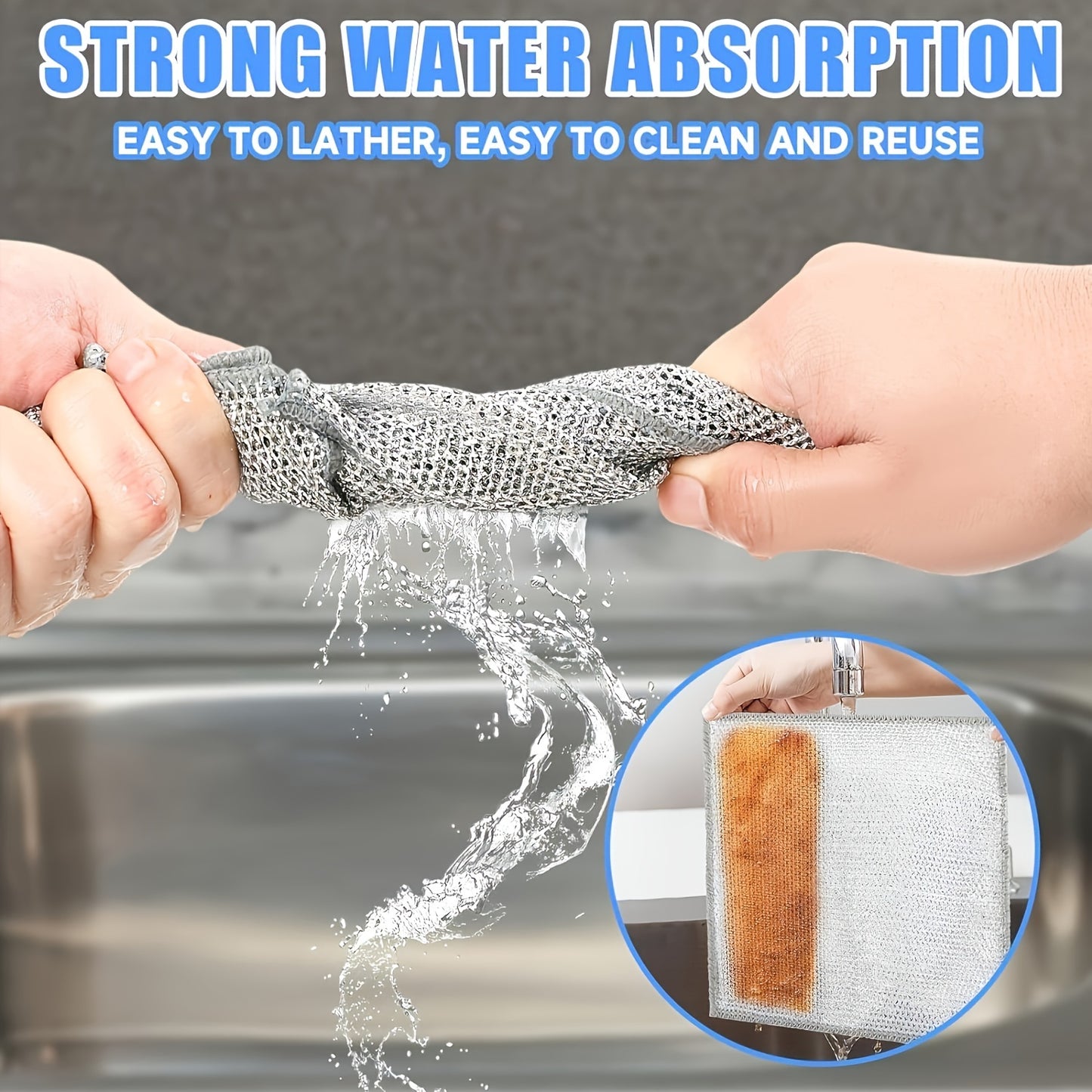 20/10/5 Pack Ultra-Fine Mesh Non-Stick Oil-Free Cleaning Cloths, Reusable & Highly Absorbent, Gentle on Surfaces, Space-Themed Knit Fabric, Solid Color, Hand Wash, for Kitchen Stove, Sink, Pots, Range Hood - Modern Christmas