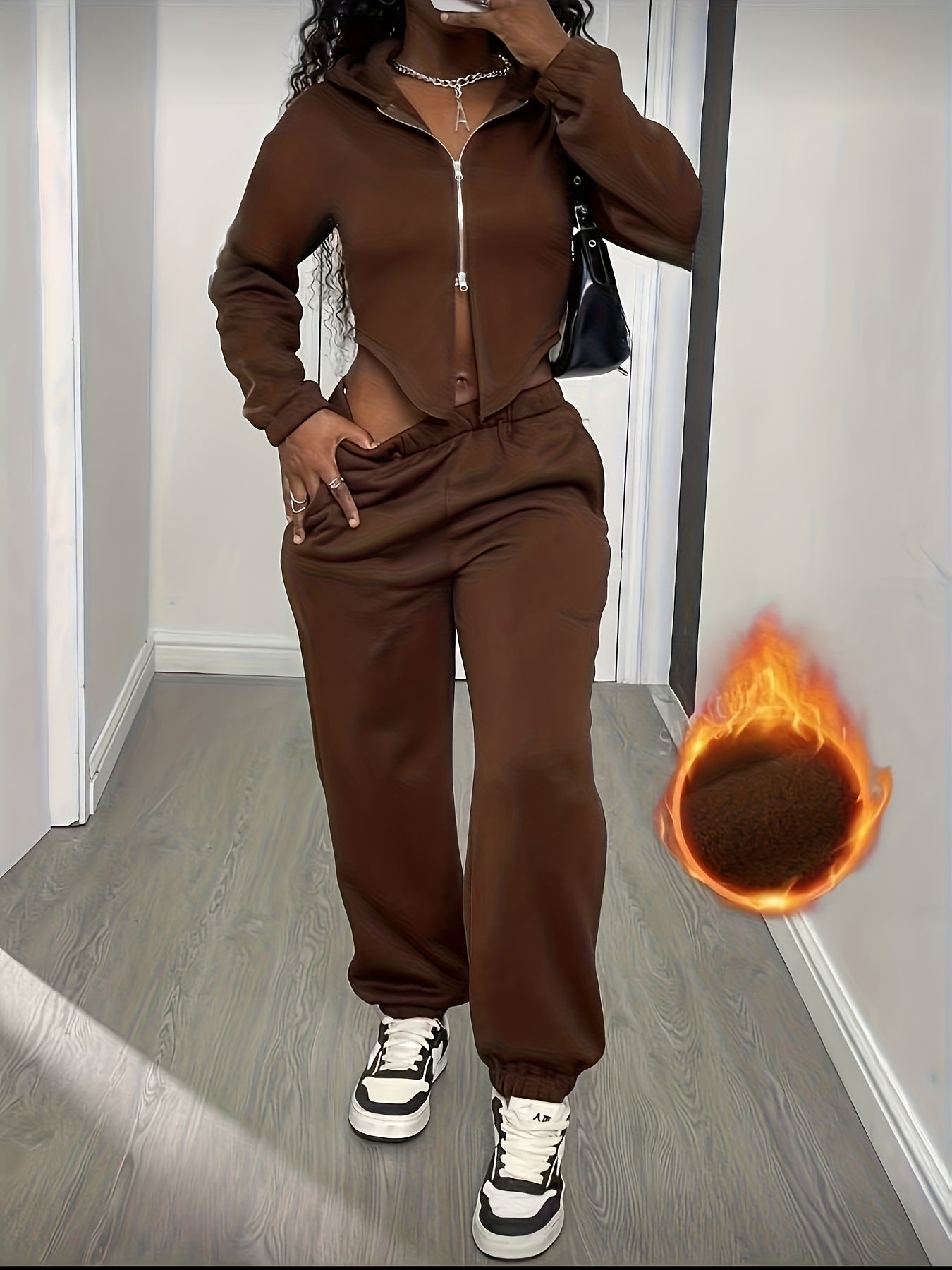 Elegant Women's Fall Winter Casual Two-Piece Set