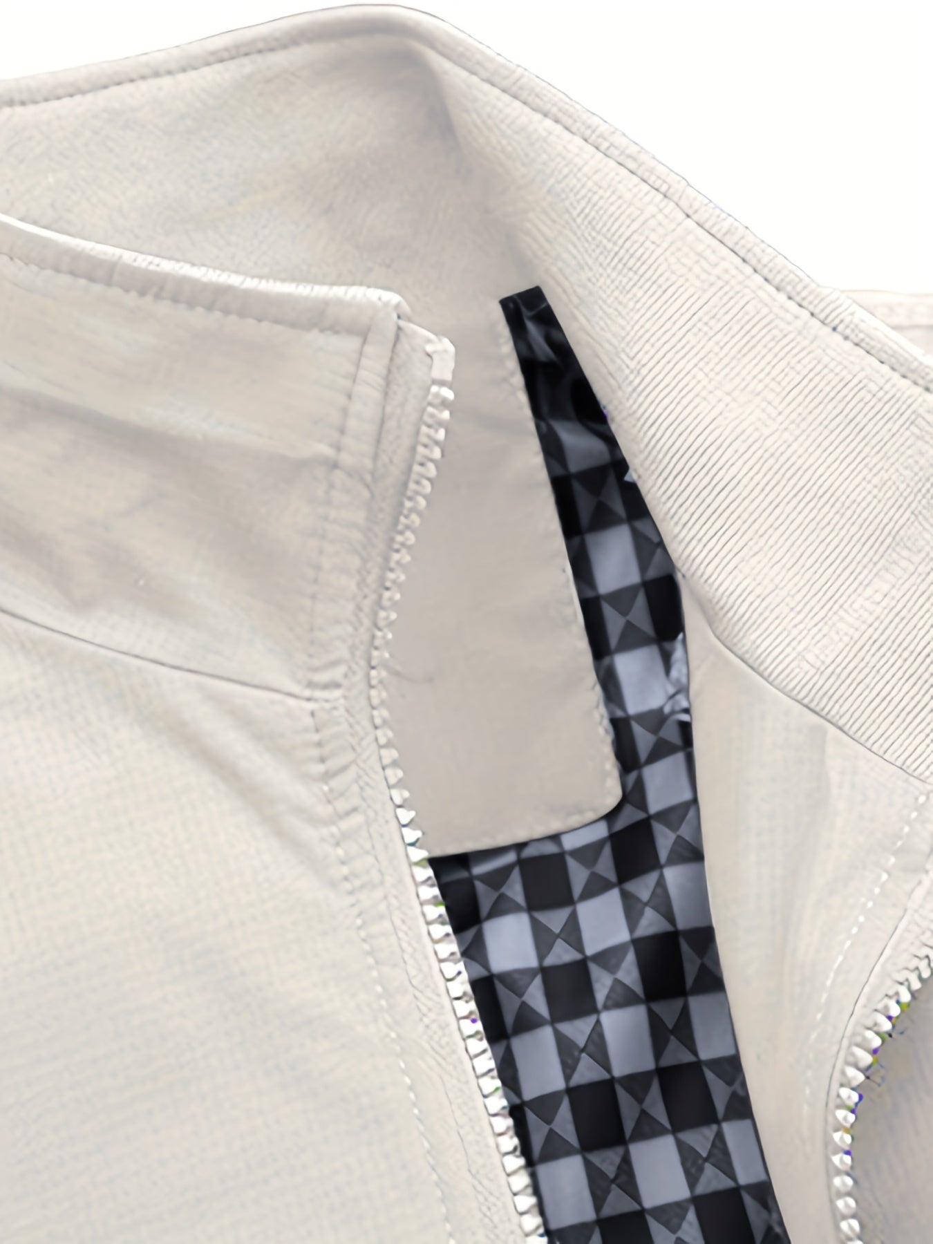 Men's Long Sleeve Zip Up Stand Collar Coat, Business Stand Collar Jacket With Zipper Pockets, Spring Autumn Men's Clothing
