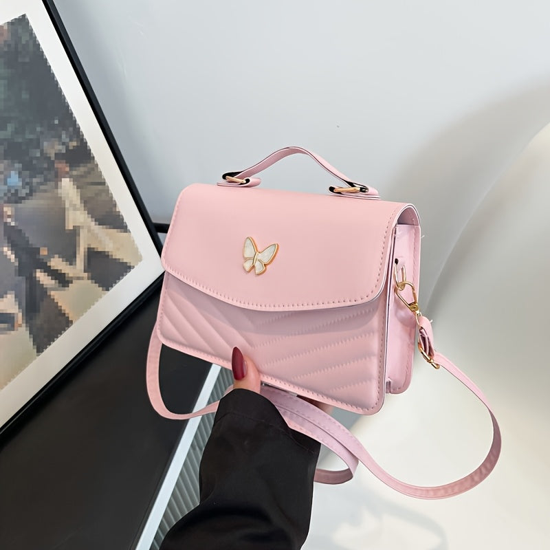 New Fashionable Minimalist Shoulder Bag Trendy Versatile Women'S Handbag Unique Crossbody Bag High-End Chic Tote Pure Diamond Solid Color Bag Fashionable Small Square Bag