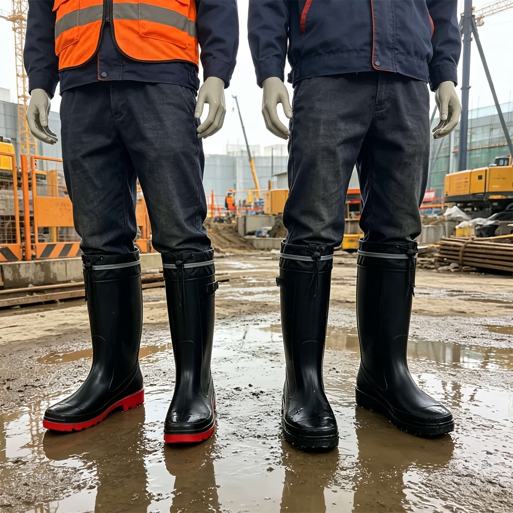 Unisex Drawstring PVC Rain Boots Waterproof and Non-Slip