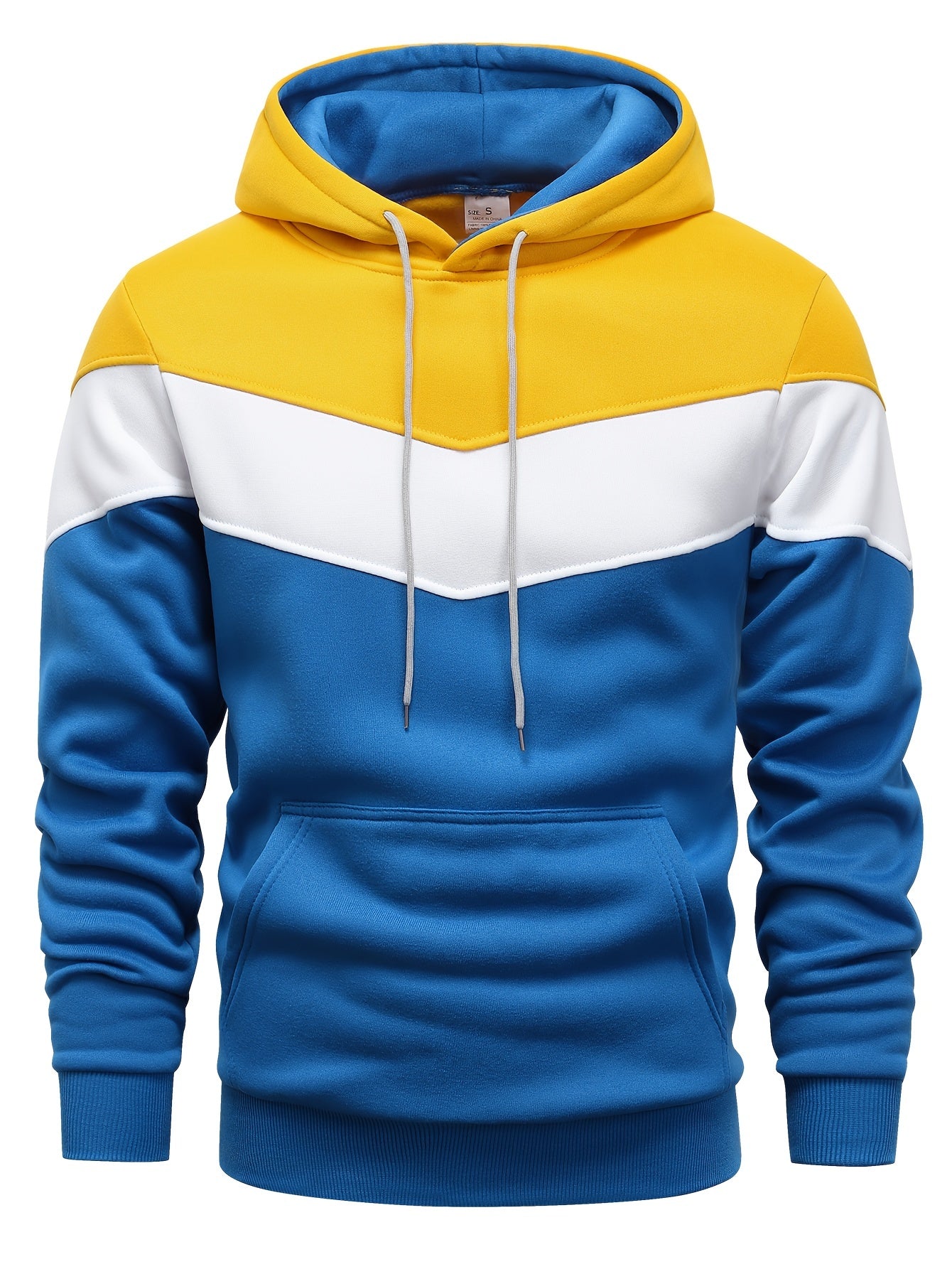 Men's Color Block Hoodie - Casual Graphic Design Pullover With Kangaroo Pocket For Winter And Fall Streetwear - Great Gift