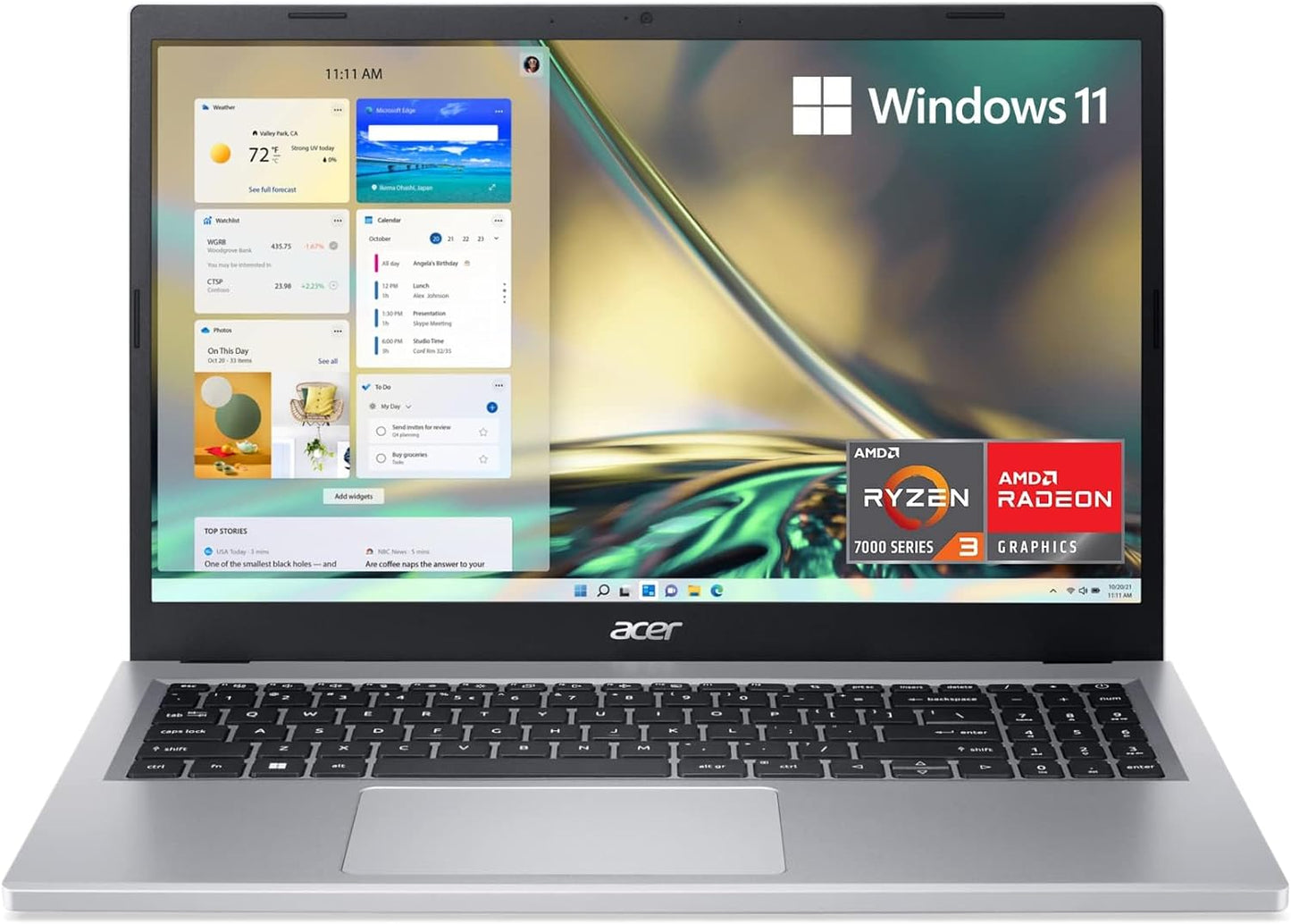 Acer Aspire 3 A315-24P-R7VH Slim Laptop | 15.6" Full HD IPS Display | AMD Ryzen 3 7320U Quad-Core Processor | AMD Radeon Graphics | 8GB LPDDR5 | 128GB Nvme SSD | Wi-Fi 6 | Windows 11 Home in S Mode