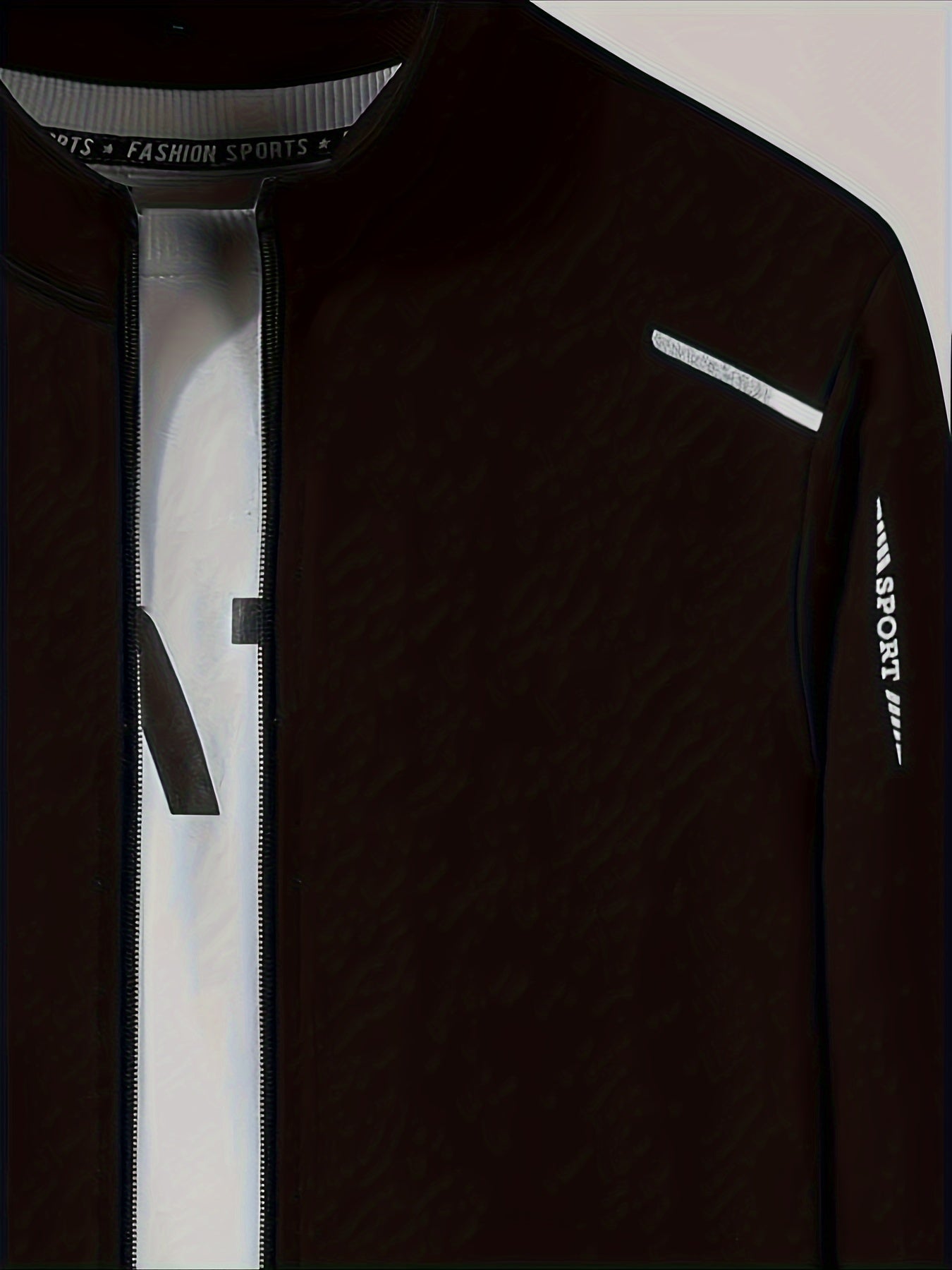 1set Men'S Casual Sports Set, Summer Knit Polyester Athletic Outfit with Solid Color, Crew Neck, Regular Fit, Micro-Elastic Fabric, Lightweight 220g/m², for Jacket and Pants Combo