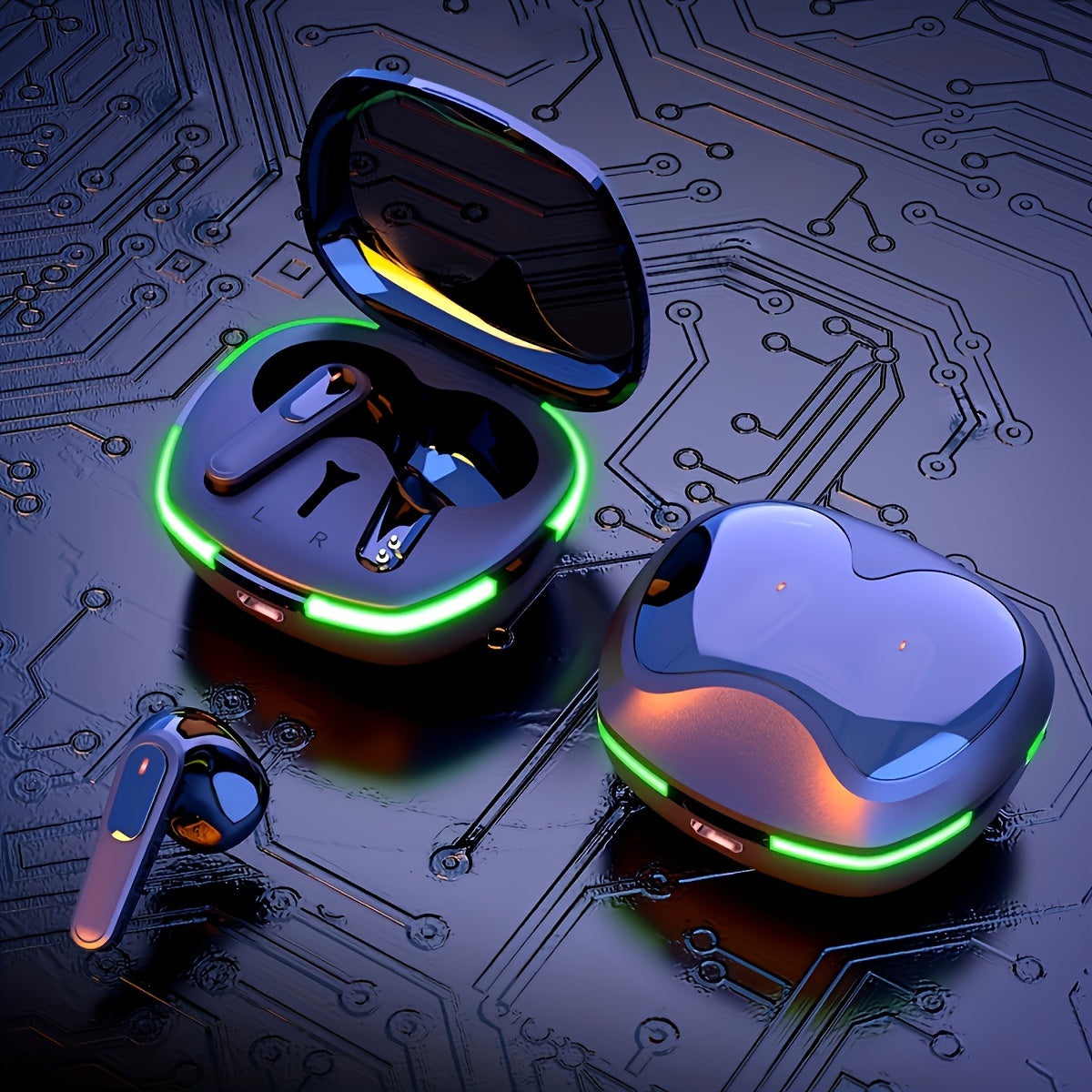 In-Ear TWS Wireless Earphones with LED Display, Noise-Cancelling Voice Call, Touch Control & Volume Control, USB Charging 800mAh Lithium Battery, Anime-Themed Wireless Earbuds for Gaming, Includes Cable - Compatible with iOS/