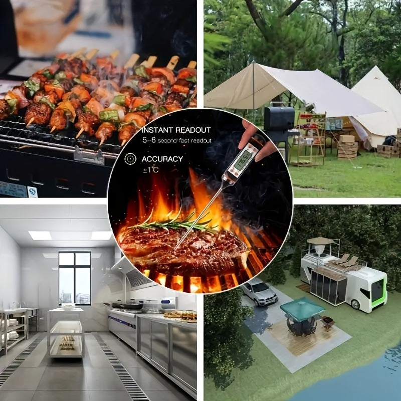 1pc Meat Food Instant Read BBQ Garden Kitchen Outdoor Camping Cooking Barbecue Digital Thermometer Used for Milk Heating Candy Baking Grilling and Other Kitchen Gadgets