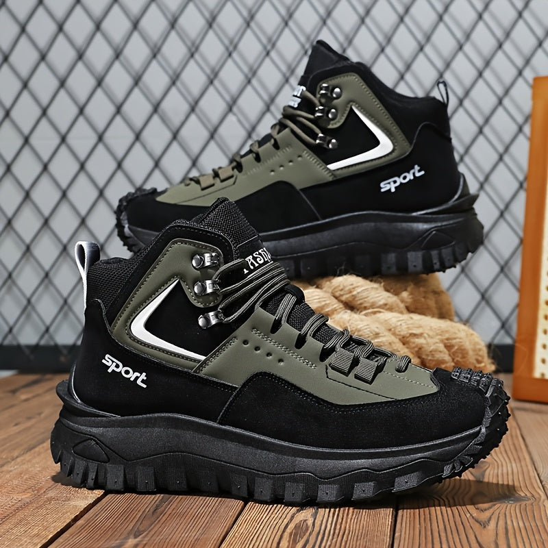 Men's Outdoor Hiking Boots - Breathable PU Upper, Thick Sole, Excellent Traction, Ideal for Mountain Climbing and Trekking | Military Boots | Camping Gear