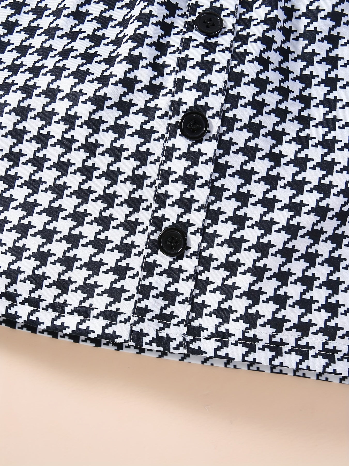 Youngsters Girls Ruffle Tee & Houndstooth պրինտ կիսաշրջազգեստ և գլխարկ