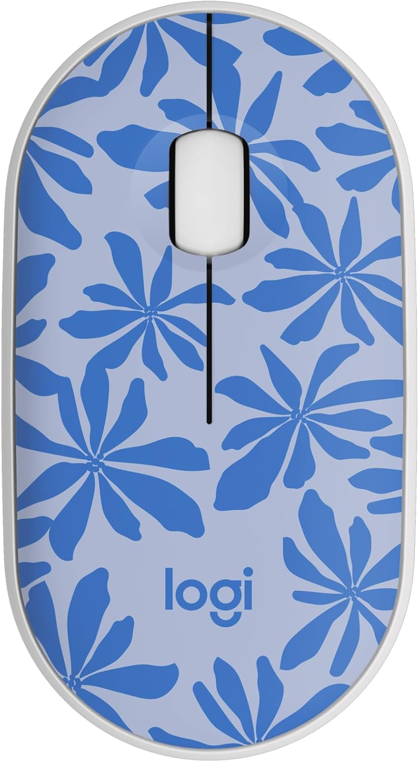 Logitech M340 Wireless Mouse with Limited Edition Prints, USB Receiver and Silent Clicks, Portable Wireless Mouse for Laptop, PC, Windows, Chrome, Surface – Floral Leaves