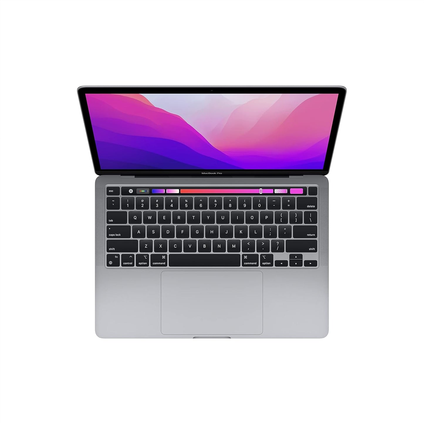 2022 Apple Macbook Pro Laptop with M2 Chip: 13-Inch Retina Display, 8GB RAM, 256GB SSD Storage, Touch Bar, Backlit Keyboard, Facetime HD Camera. Works with Iphone and Ipad; Space Gray