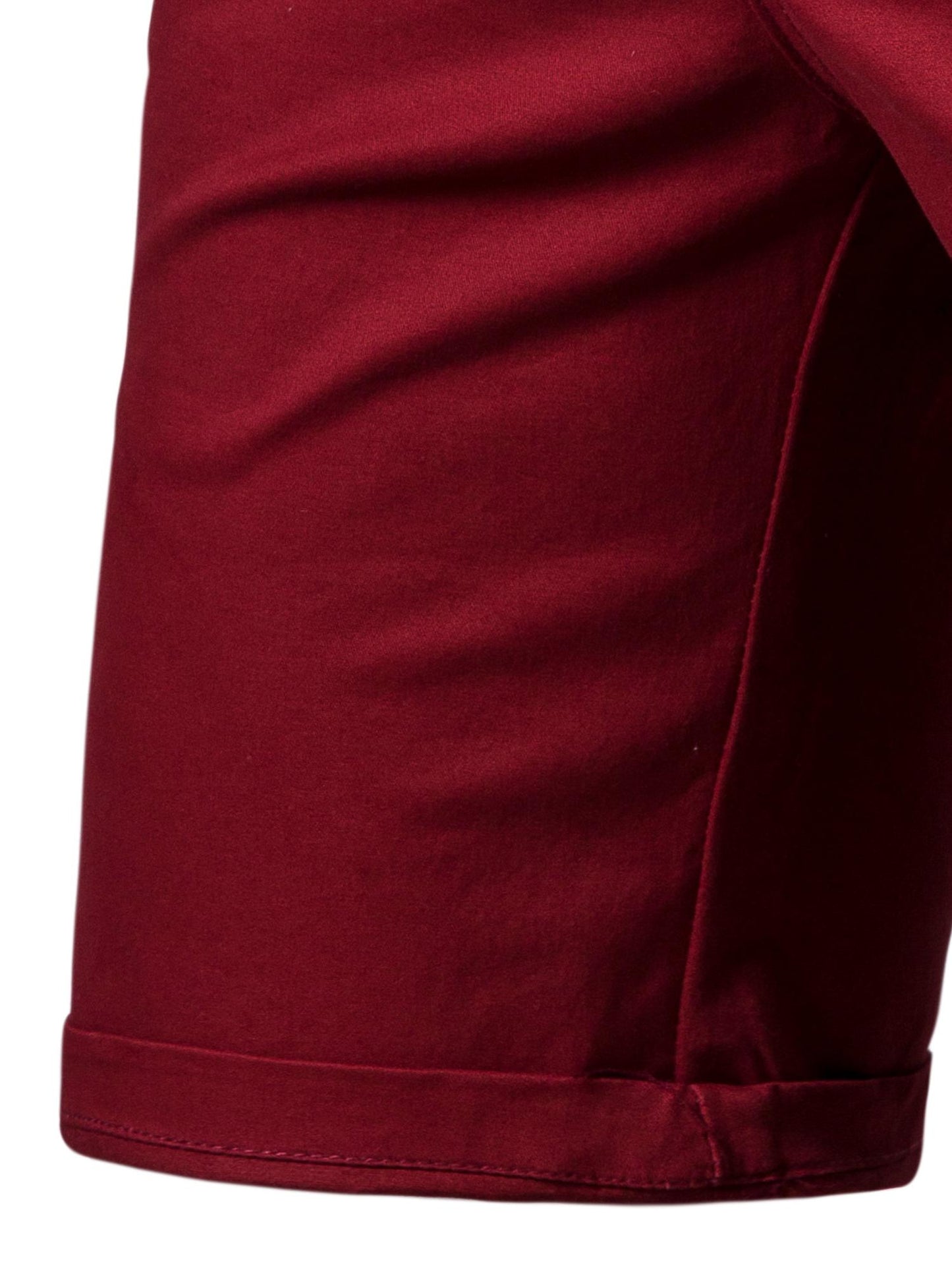 Men's Classic Fit Cotton Twill Flat Front Solid Chino Short With Slant Pockets And Elastic Waist