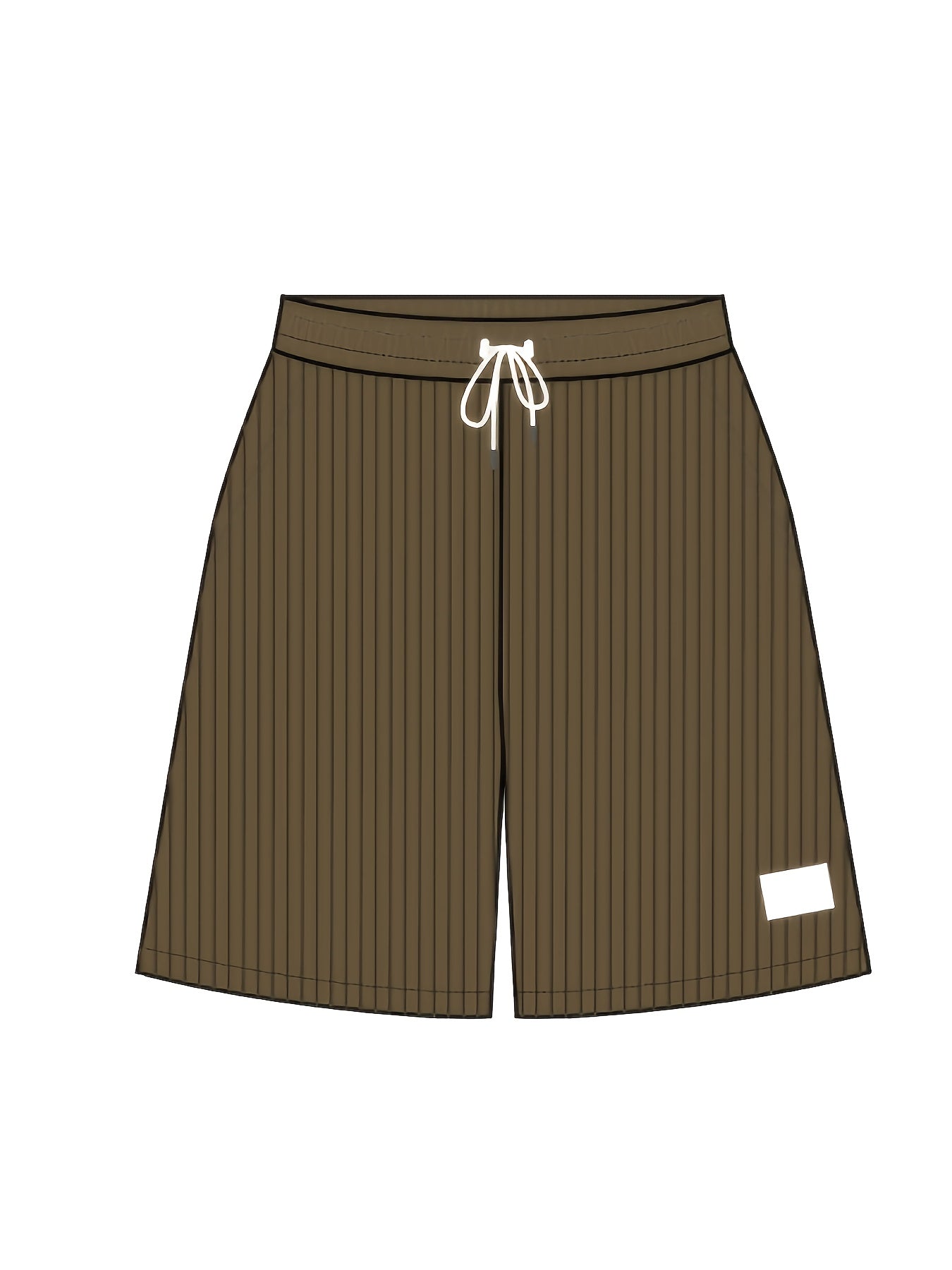 Men's Casual Corduroy Shorts with Drawstring Waist, Side Pockets, and "California" Print - Black, Polyester, All-Season Wear for Outdoor Activities