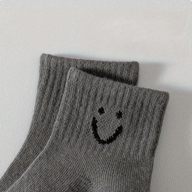 2/5 Pairs of Baby Socks Four Seasons Cotton Socks Cute Expressions 0-5 Years Old Boys And Girls Sports Mid-Tube Short Socks