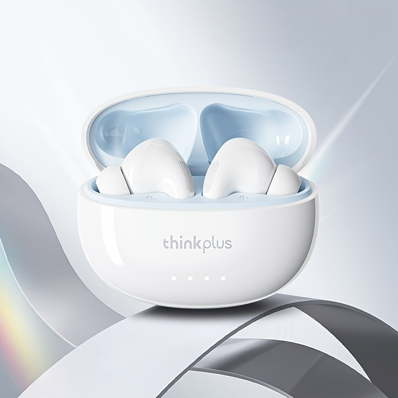 Lenovo ThinkPlus Hifi Panoramic Stereo Earbuds - Crystal Clear Sound, Ergonomic Design, Long Battery Life, Advanced Noise Cancellation, USB-C Fast Charging Case, Wireless Audio|Ergonomic Earbuds|Compact Design, Earbud Case